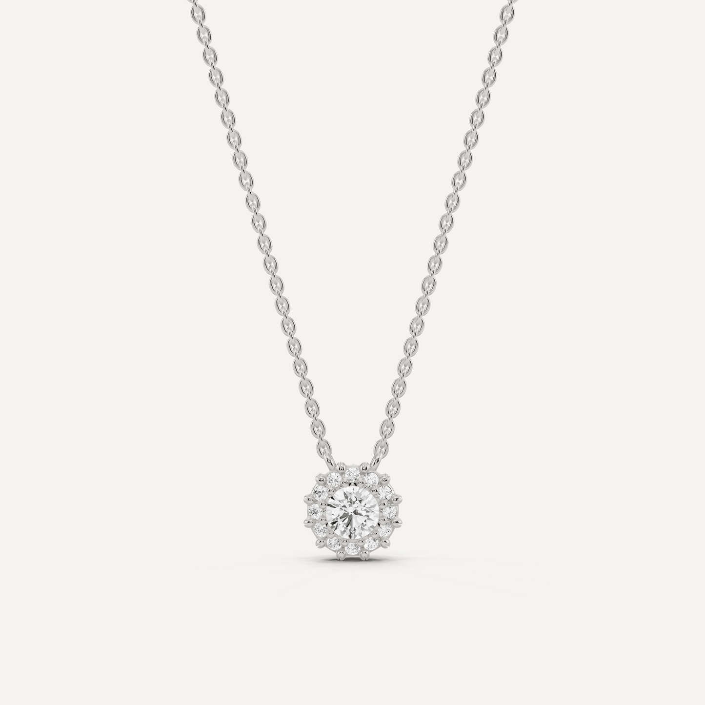 1/2 ctw Round Diamond Halo Fashion Pendant - Lotus Diamond