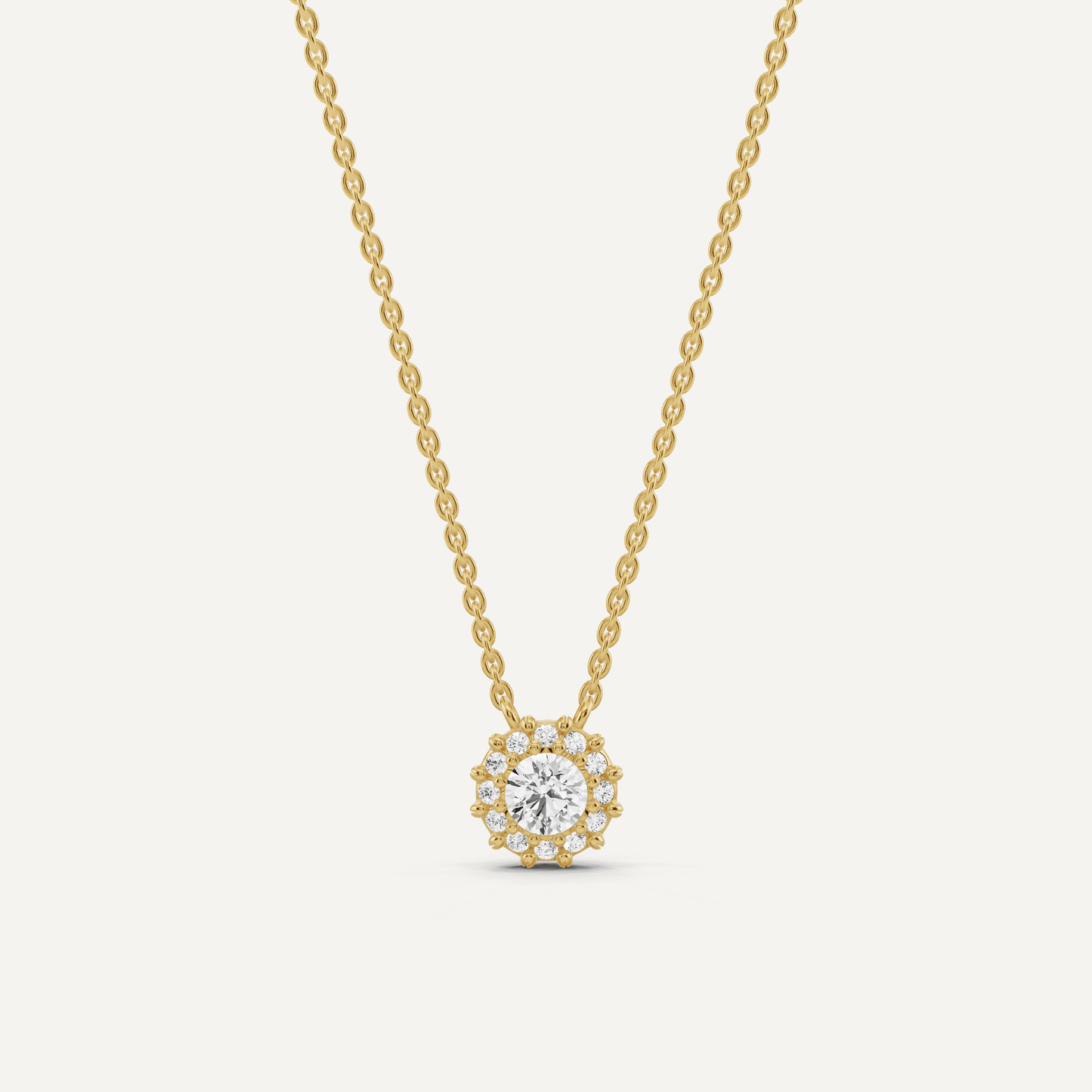 1/2 ctw Round Diamond Halo Fashion Pendant - Lotus Diamond