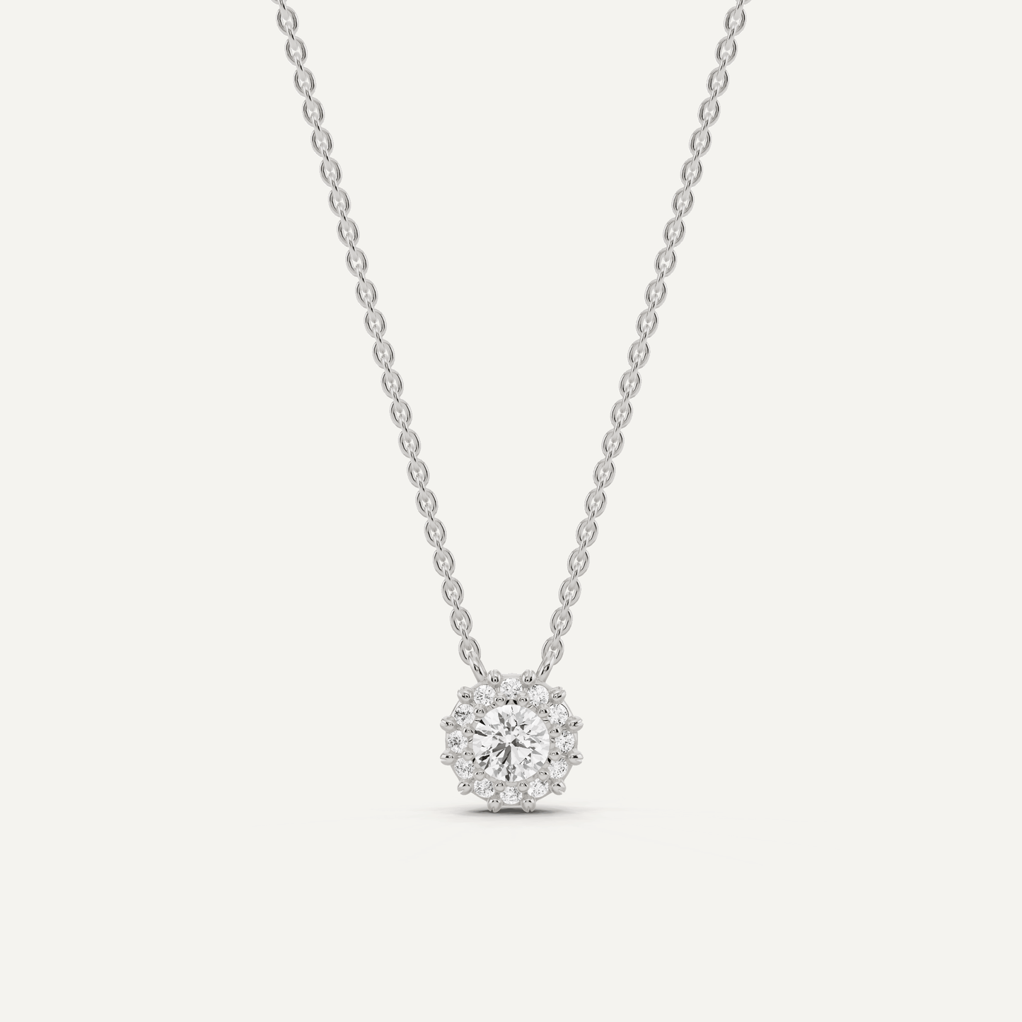 1/2 ctw Round Diamond Halo Fashion Pendant - Lotus Diamond