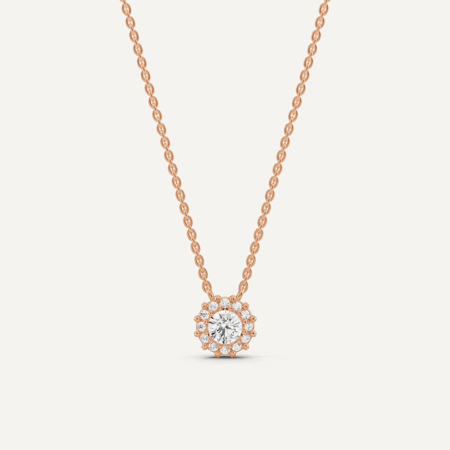 1/2 ctw Round Diamond Halo Fashion Pendant - Lotus Diamond