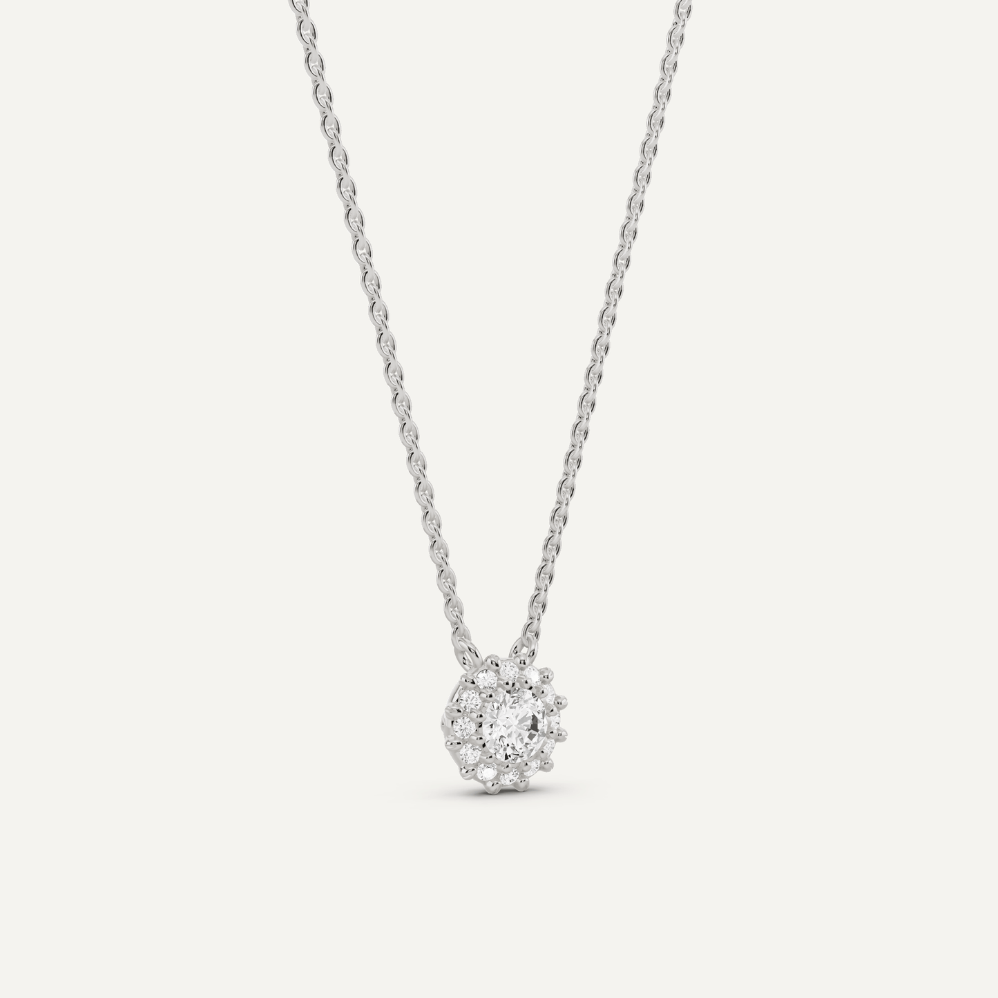 1/2 ctw Round Diamond Halo Fashion Pendant - Lotus Diamond