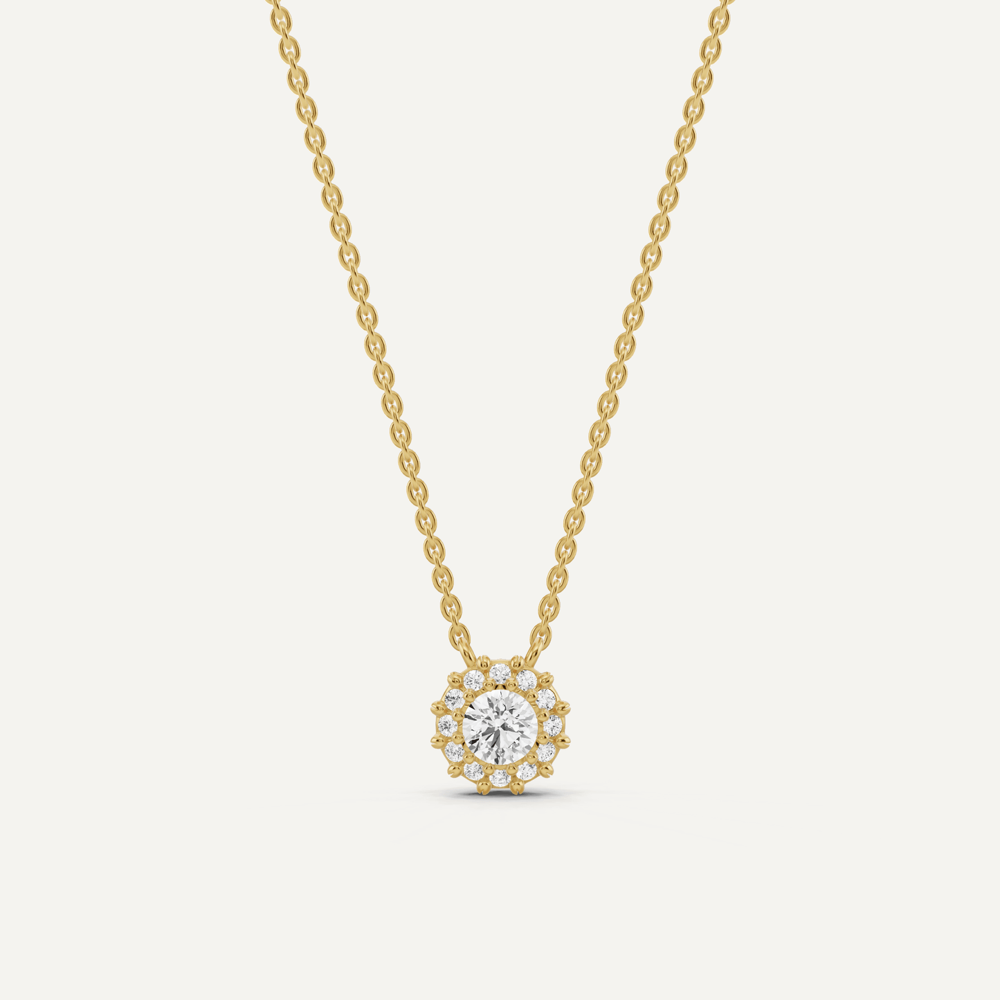 1/2 ctw Round Diamond Halo Fashion Pendant - Lotus Diamond