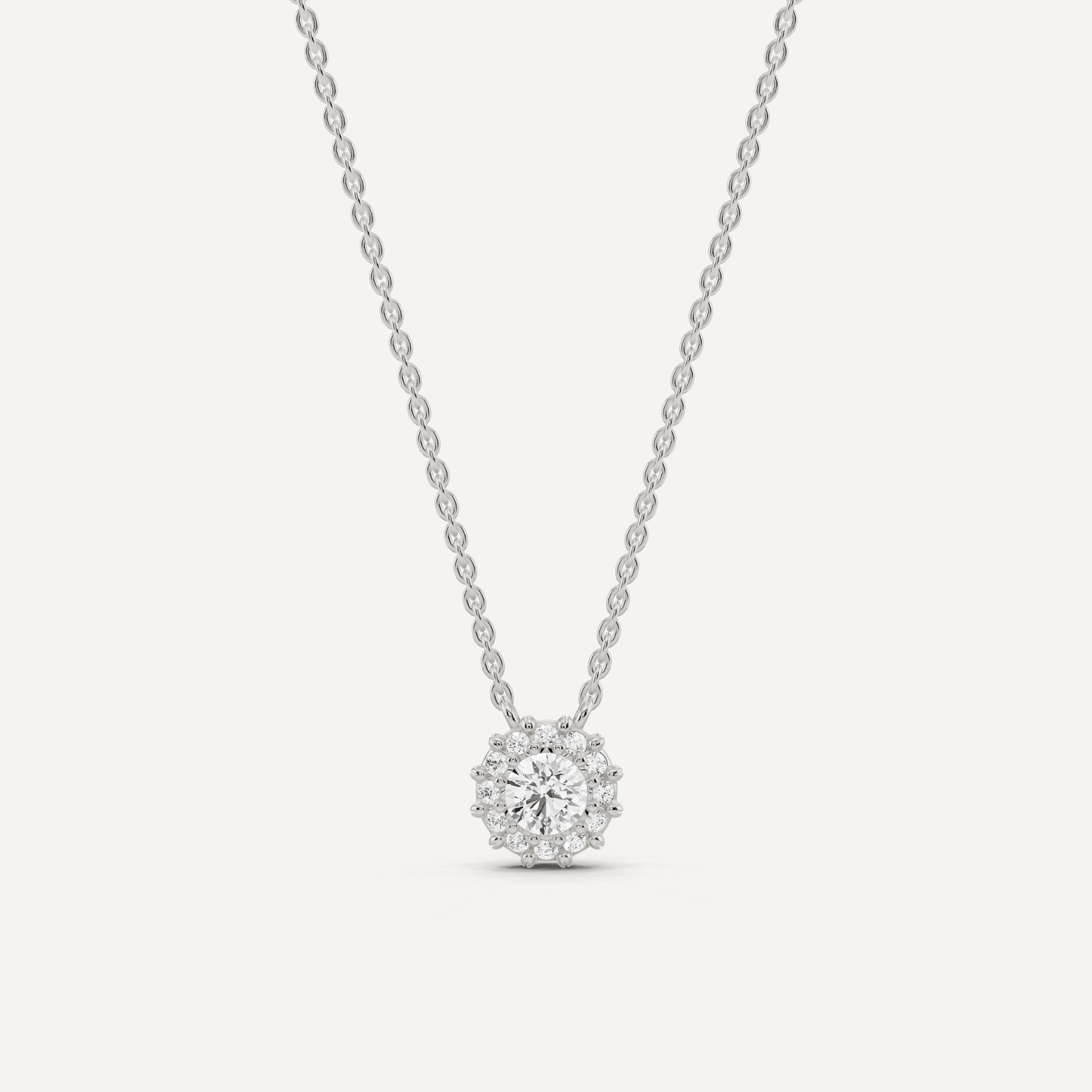 1/2 ctw Round Diamond Halo Fashion Pendant - Lotus Diamond