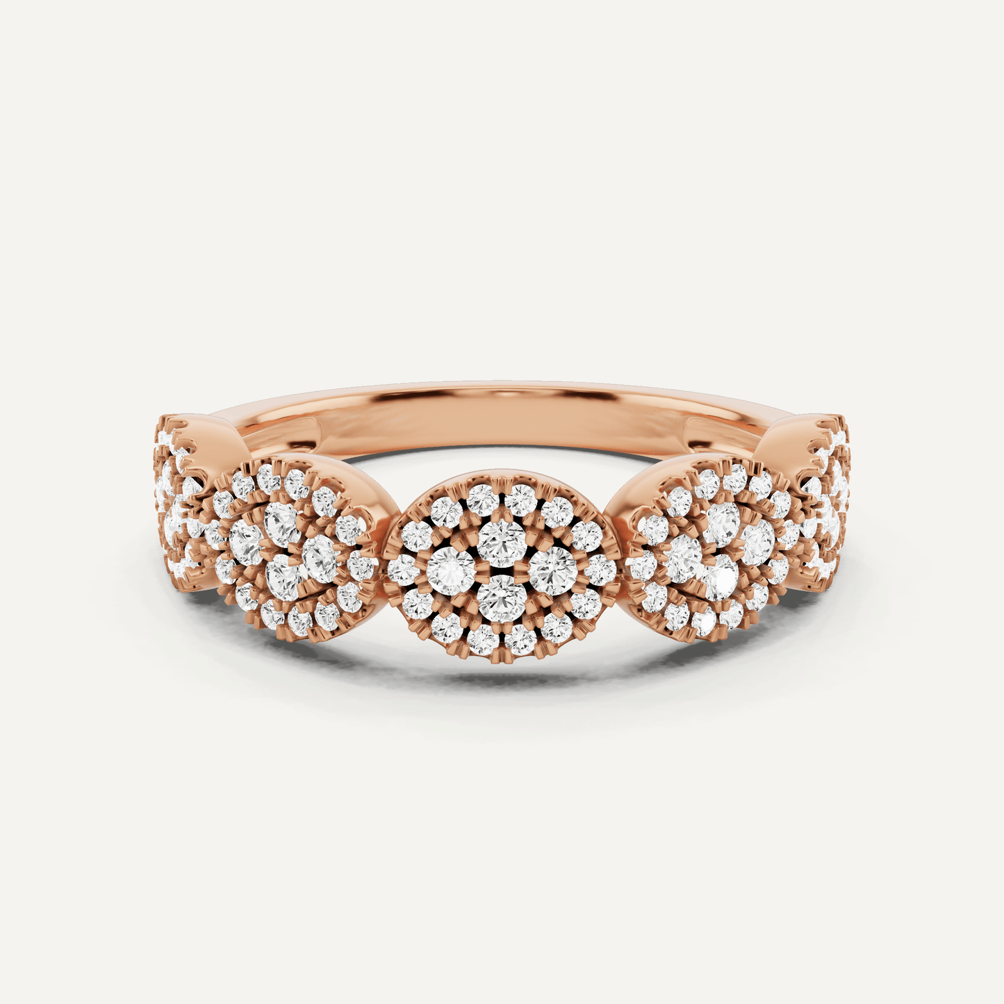 1/2 ctw Round Diamond Oval Cluster Fashion Ring - Lotus Diamond