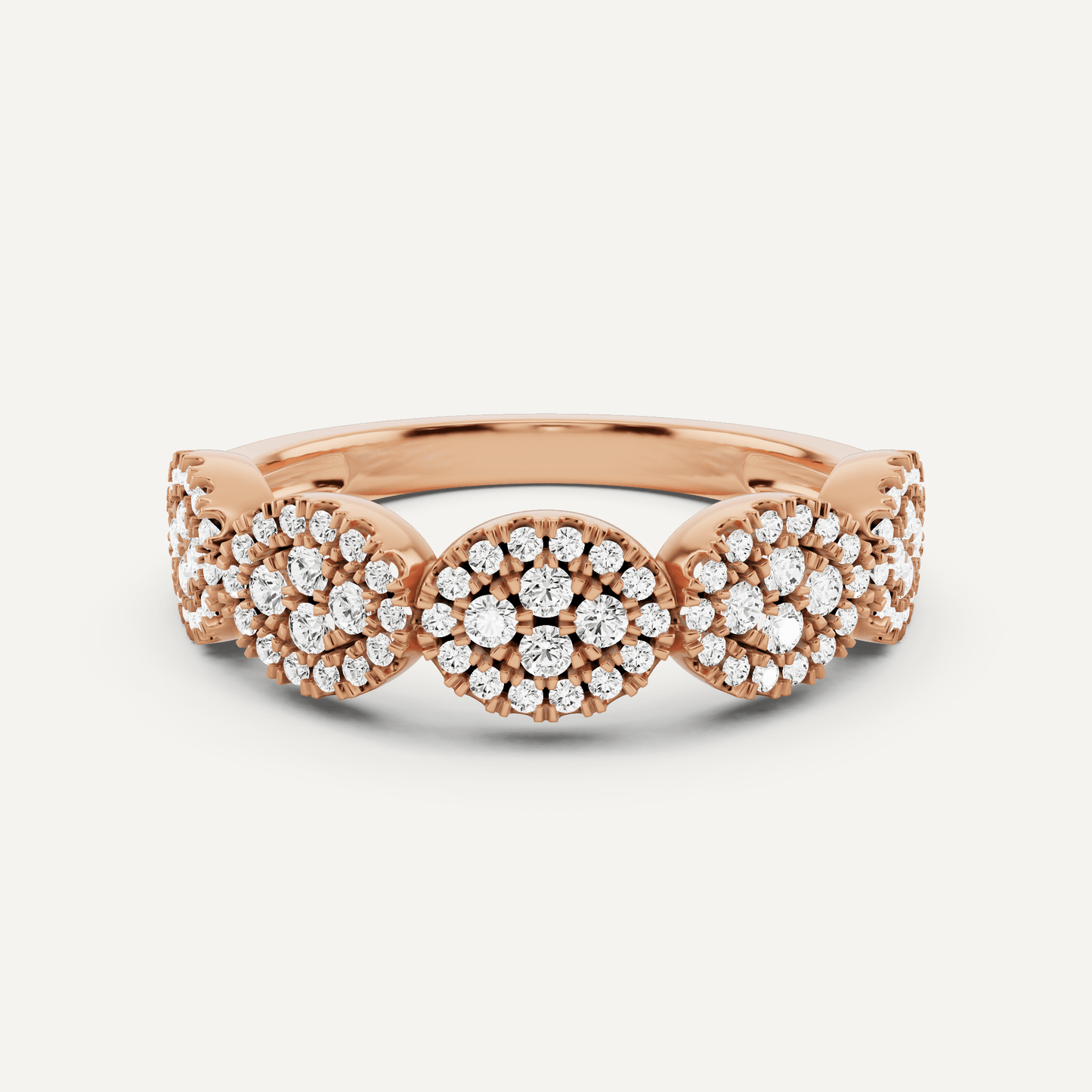 1/2 ctw Round Diamond Oval Cluster Fashion Ring - Lotus Diamond
