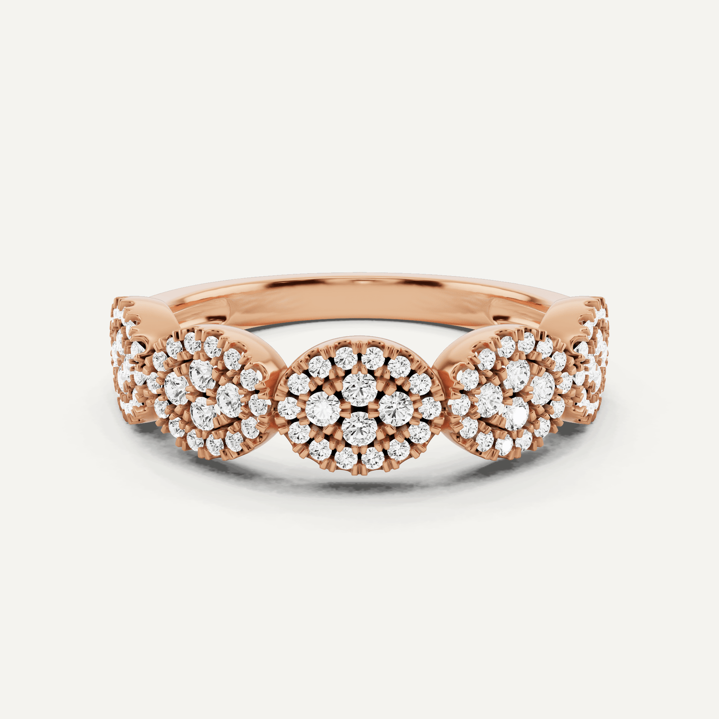 1/2 ctw Round Diamond Oval Cluster Fashion Ring - Lotus Diamond