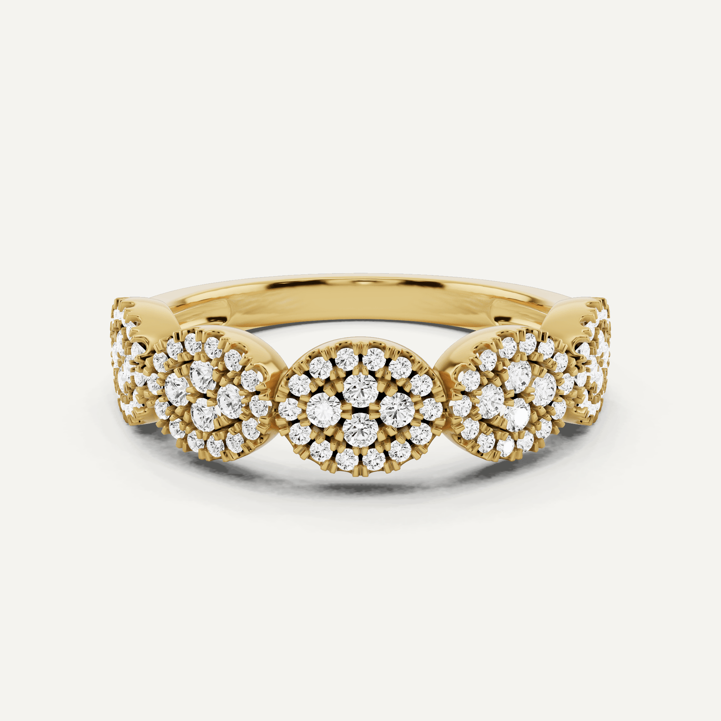 1/2 ctw Round Diamond Oval Cluster Fashion Ring - Lotus Diamond