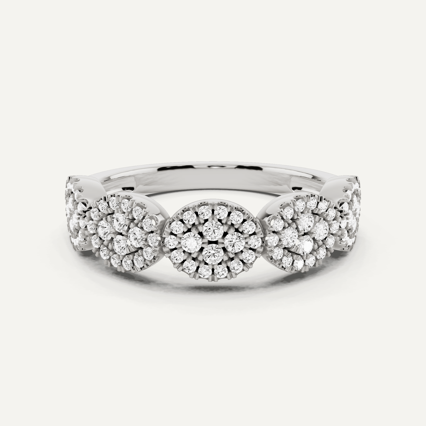 1/2 ctw Round Diamond Oval Cluster Fashion Ring - Lotus Diamond