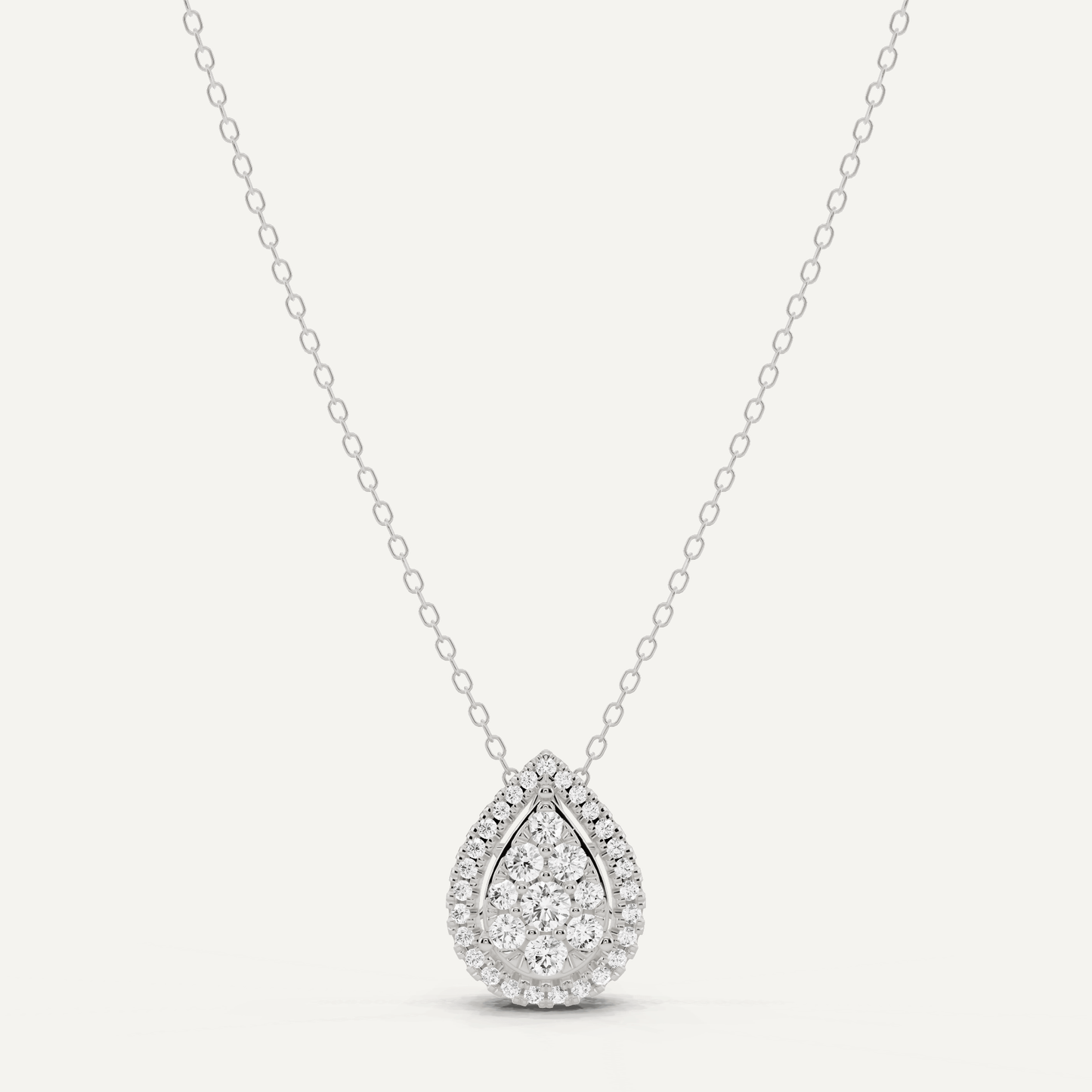 1/2 ctw Round Diamond Pear Shape Fashion Pendant - Lotus Diamond