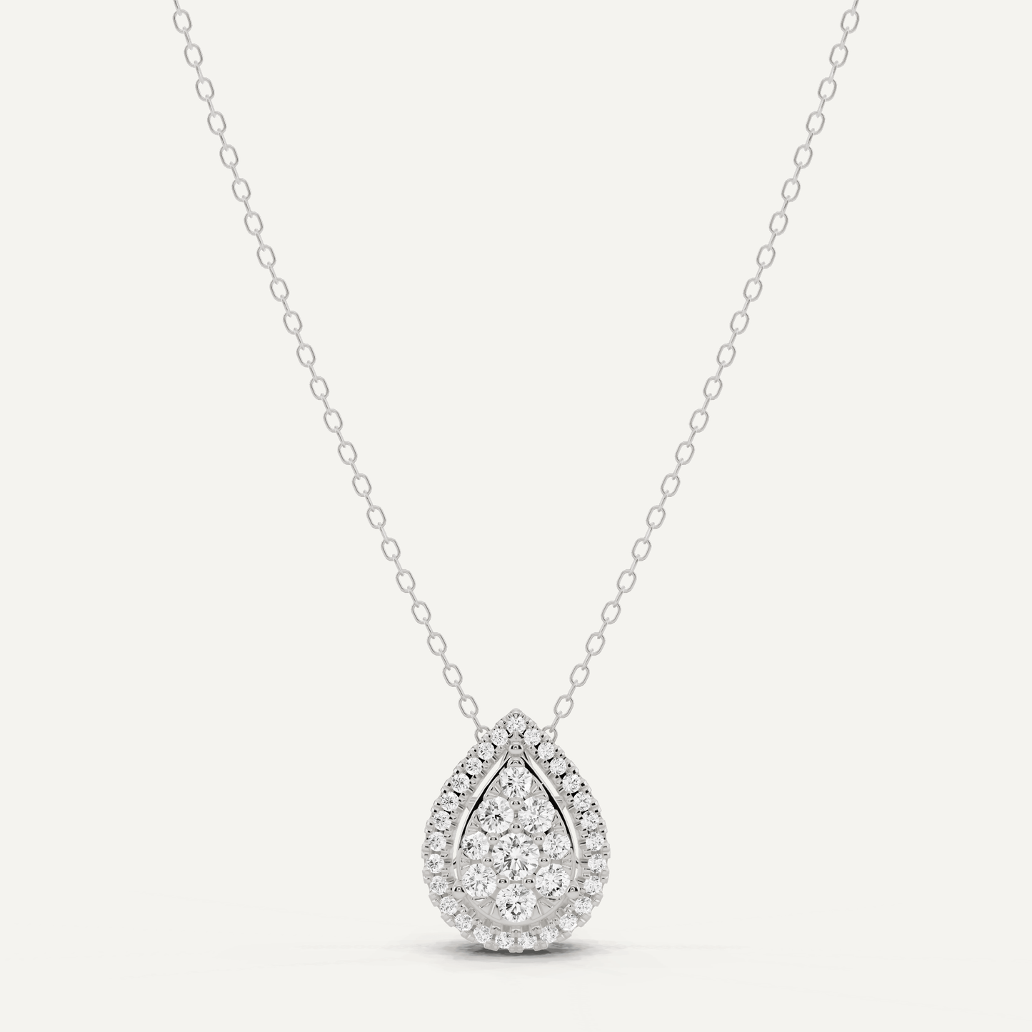 1/2 ctw Round Diamond Pear Shape Fashion Pendant - Lotus Diamond