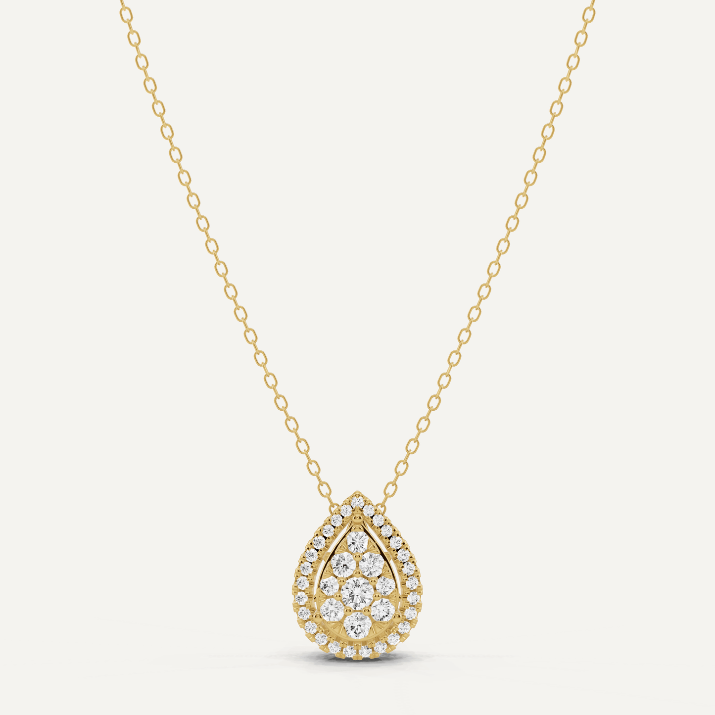 1/2 ctw Round Diamond Pear Shape Fashion Pendant - Lotus Diamond