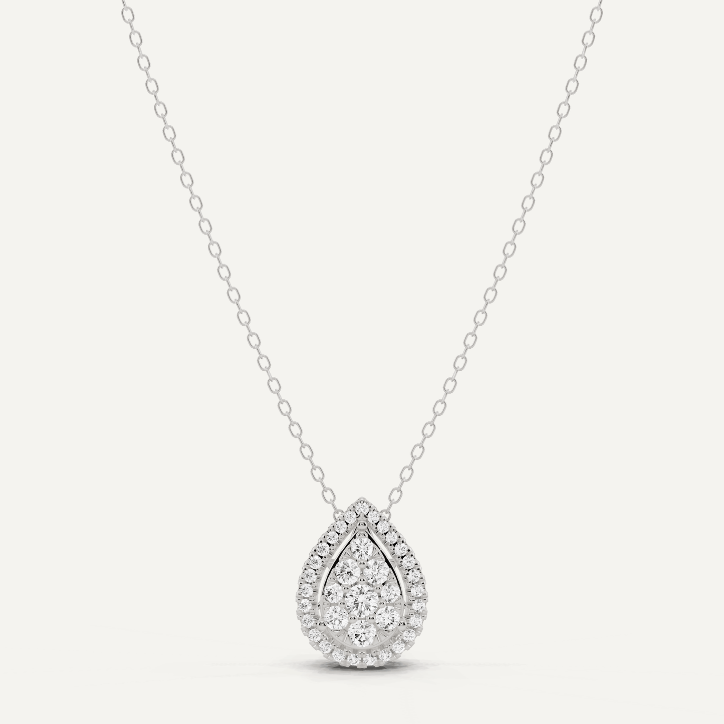1/2 ctw Round Diamond Pear Shape Fashion Pendant - Lotus Diamond