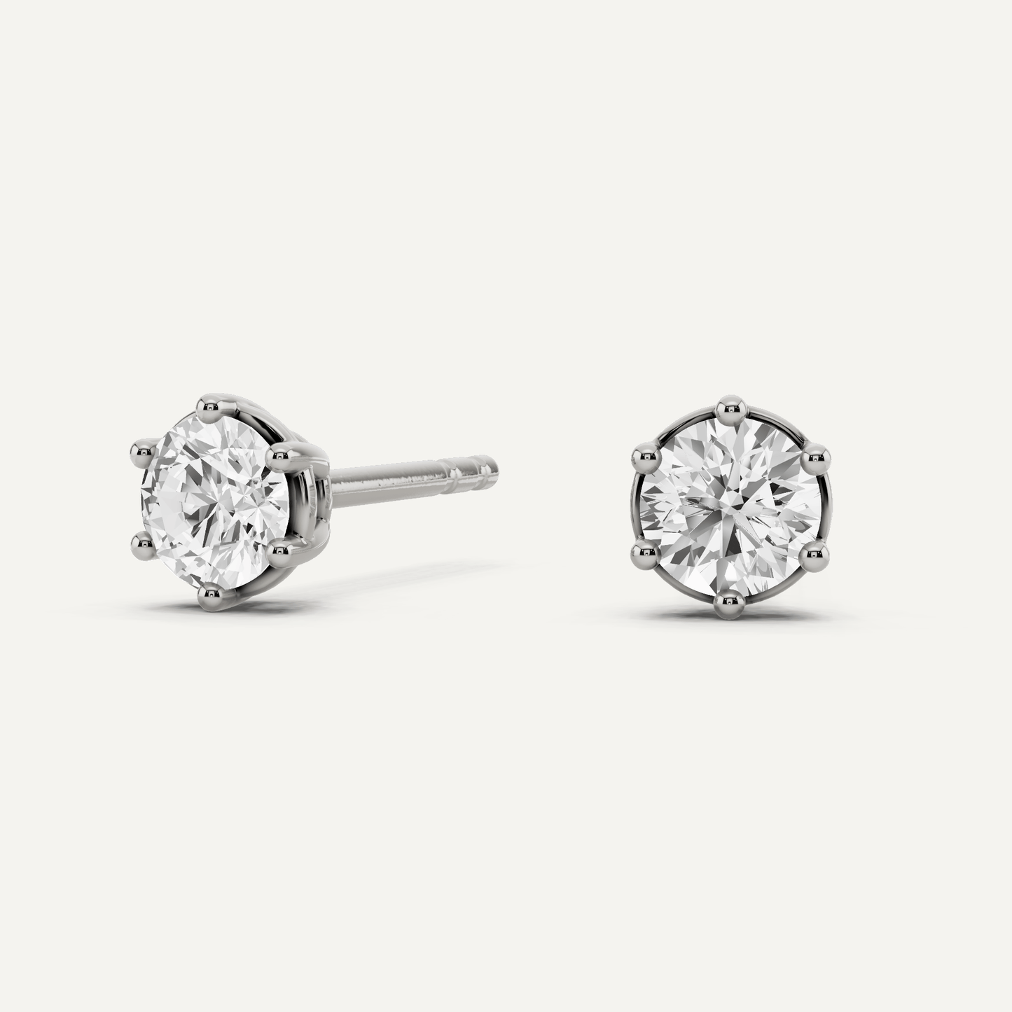 1/2 ctw Round Diamond Six Prong Stud Earrings - Lotus Diamond