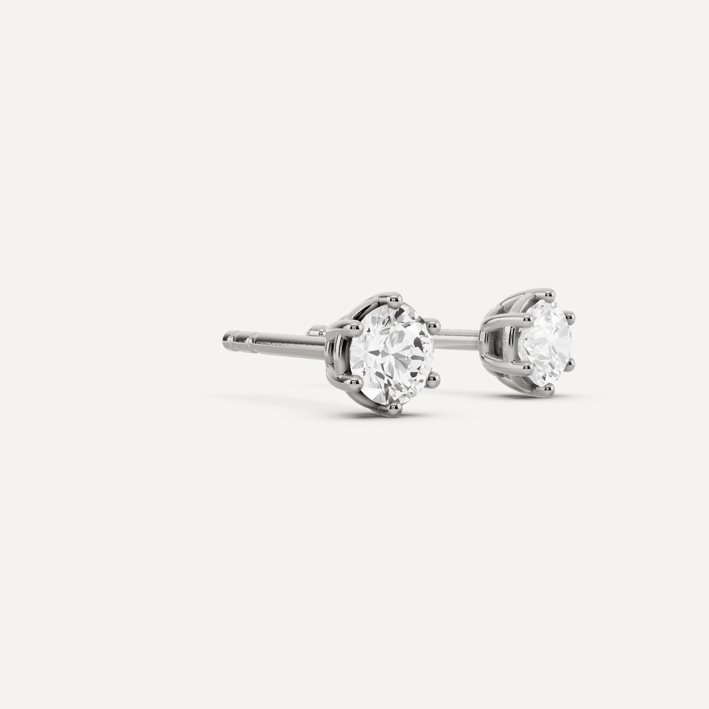 1/2 ctw Round Diamond Six Prong Stud Earrings - Lotus Diamond