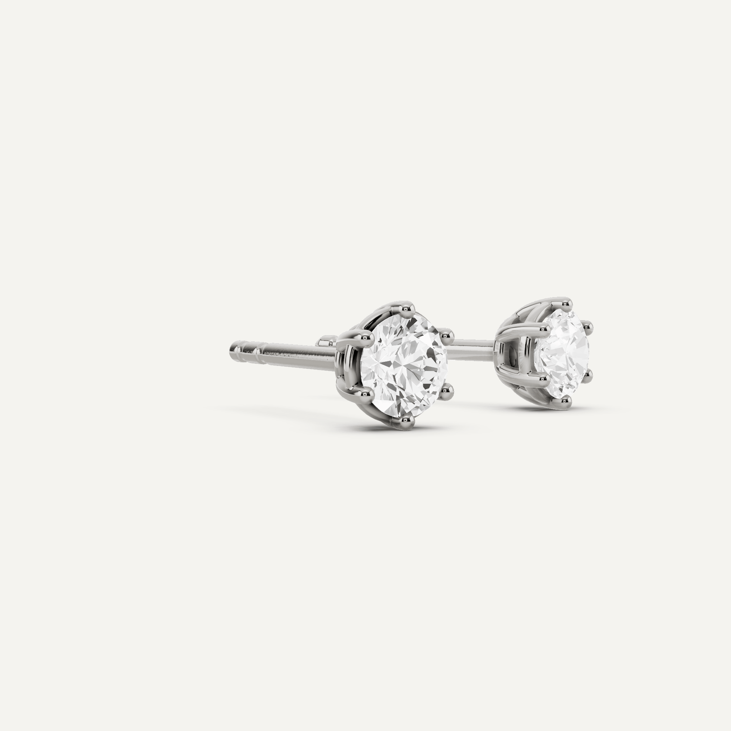 1/2 ctw Round Diamond Six Prong Stud Earrings - Lotus Diamond