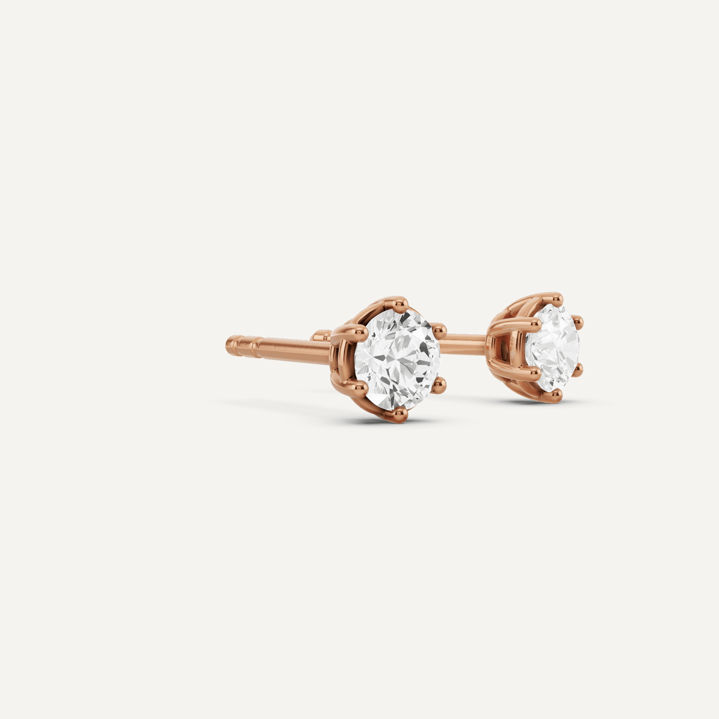 1/2 ctw Round Diamond Six Prong Stud Earrings - Lotus Diamond
