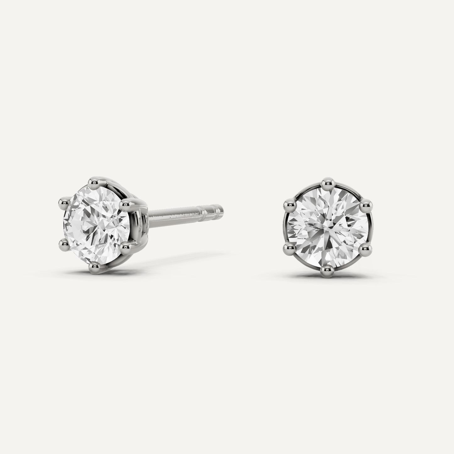 1/2 ctw Round Diamond Six Prong Stud Earrings - Lotus Diamond