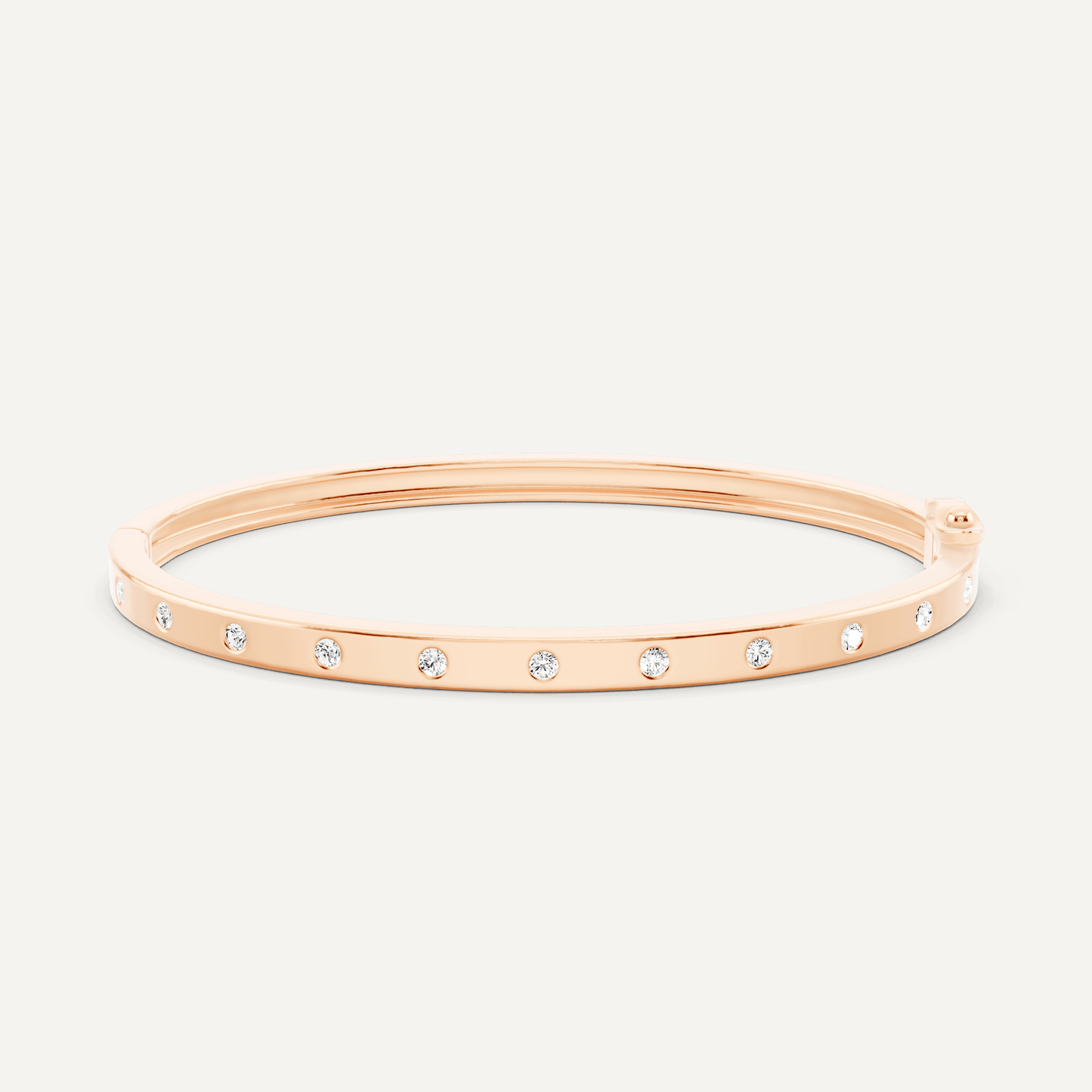 1/2 ctw Round Diamond Station Bangle Bracelet - Lotus Diamond