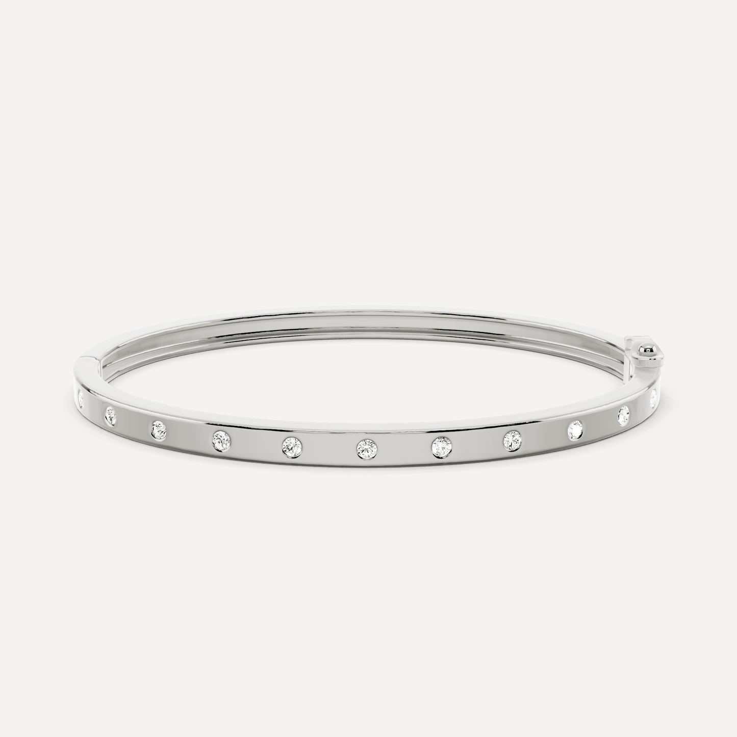 1/2 ctw Round Diamond Station Bangle Bracelet - Lotus Diamond