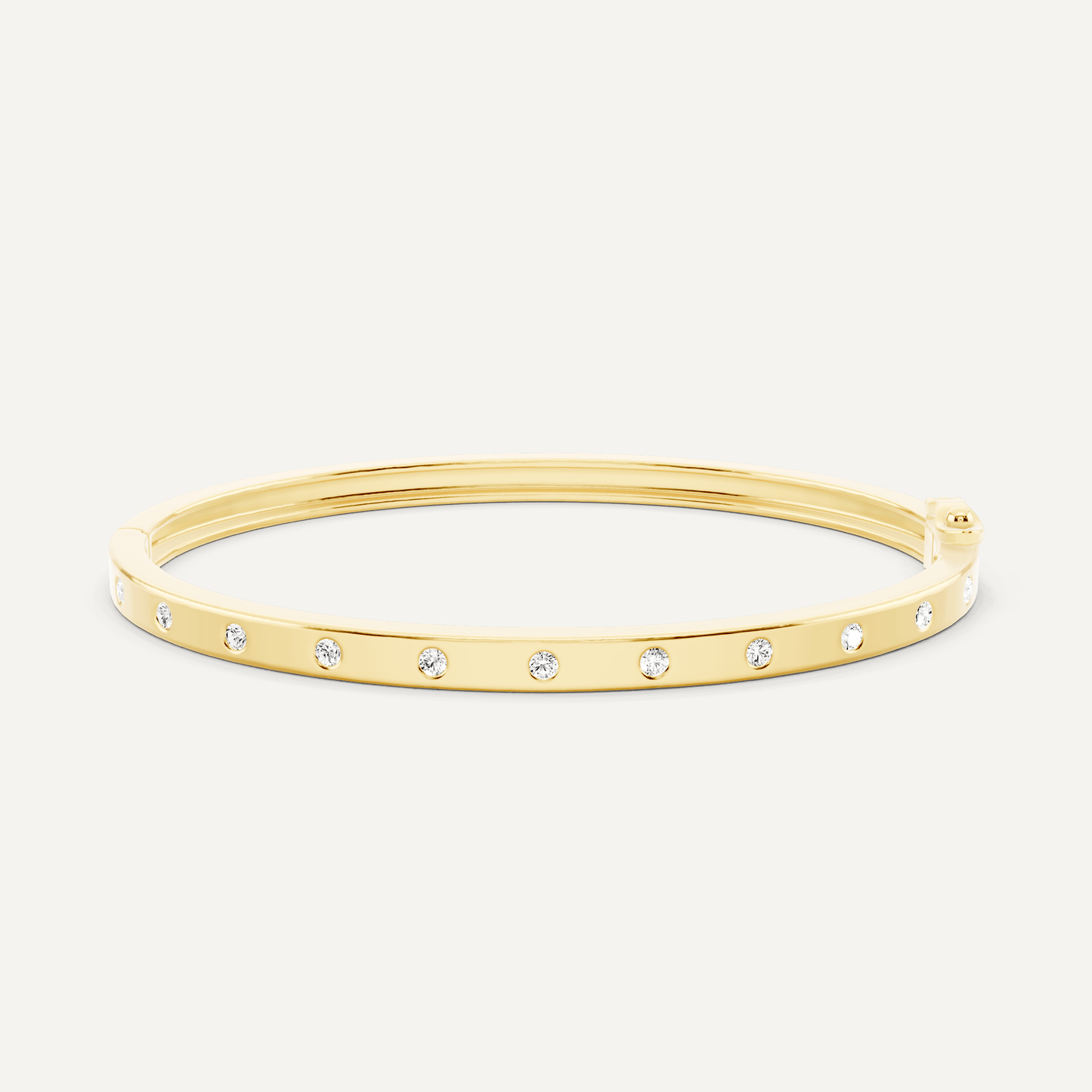 1/2 ctw Round Diamond Station Bangle Bracelet - Lotus Diamond