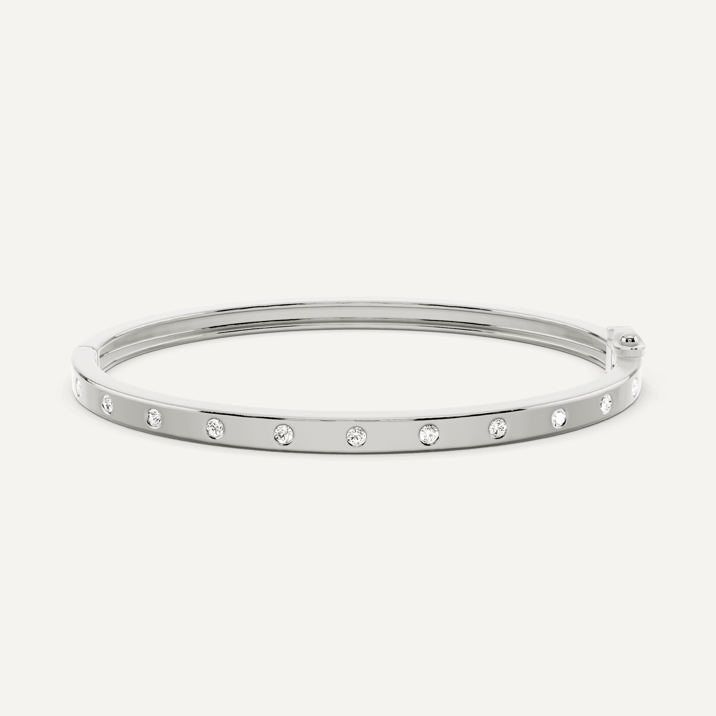 1/2 ctw Round Diamond Station Bangle Bracelet - Lotus Diamond