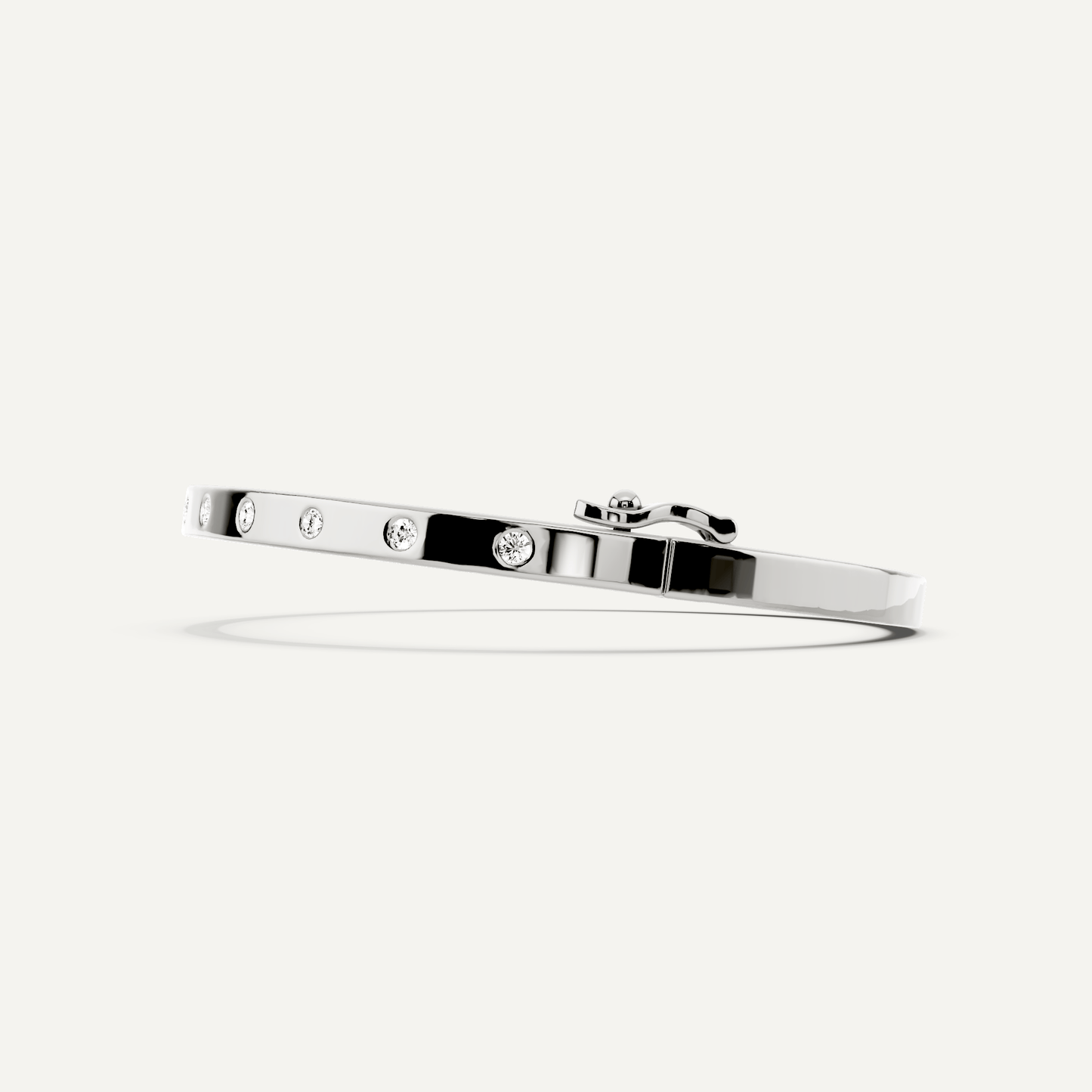 1/2 ctw Round Diamond Station Bangle Bracelet - Lotus Diamond