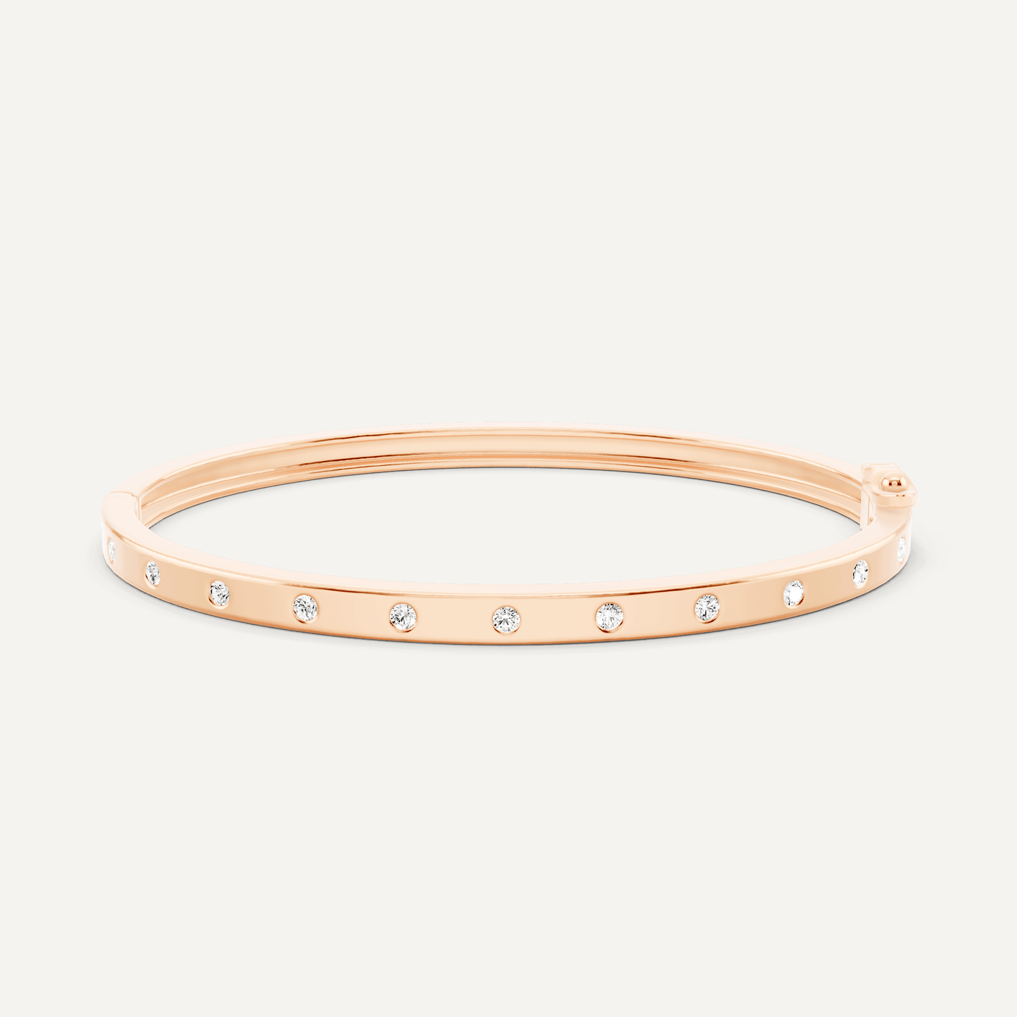 1/2 ctw Round Diamond Station Bangle Bracelet - Lotus Diamond