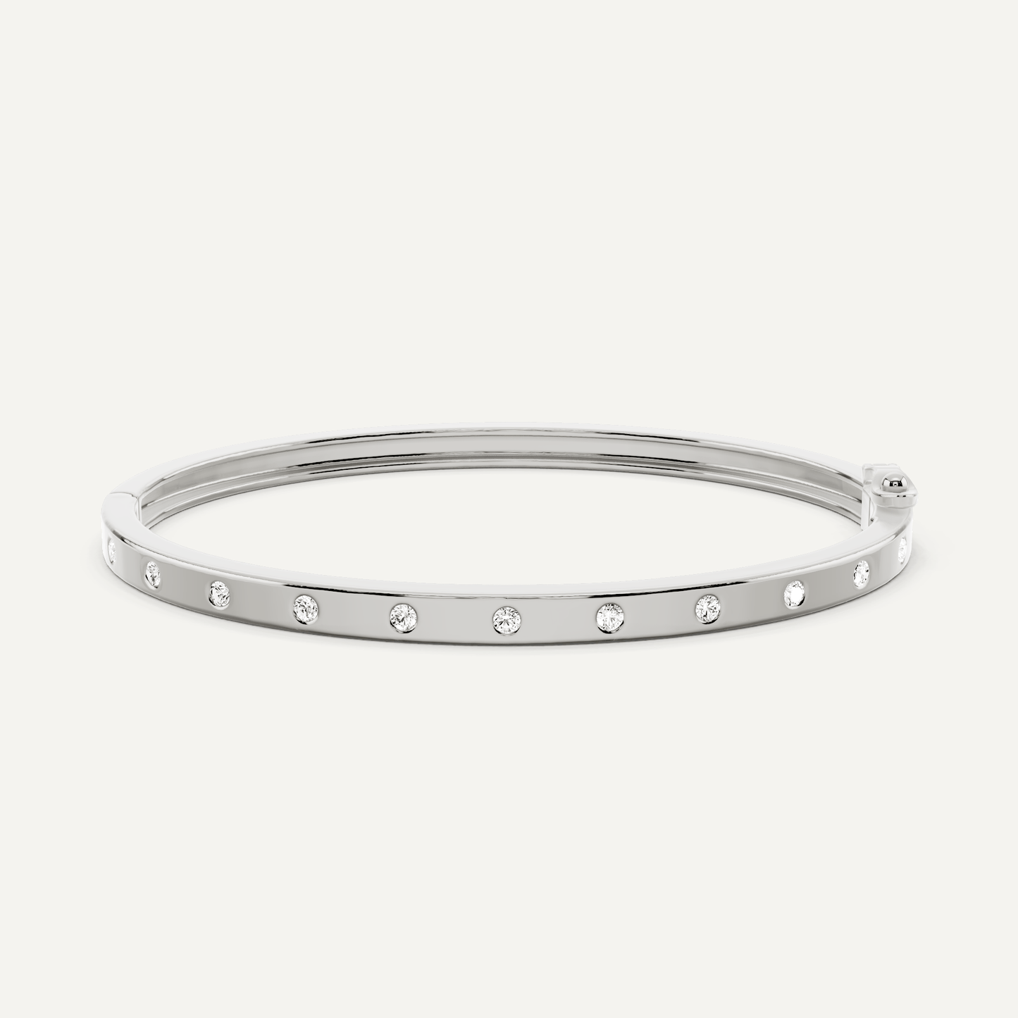 1/2 ctw Round Diamond Station Bangle Bracelet - Lotus Diamond