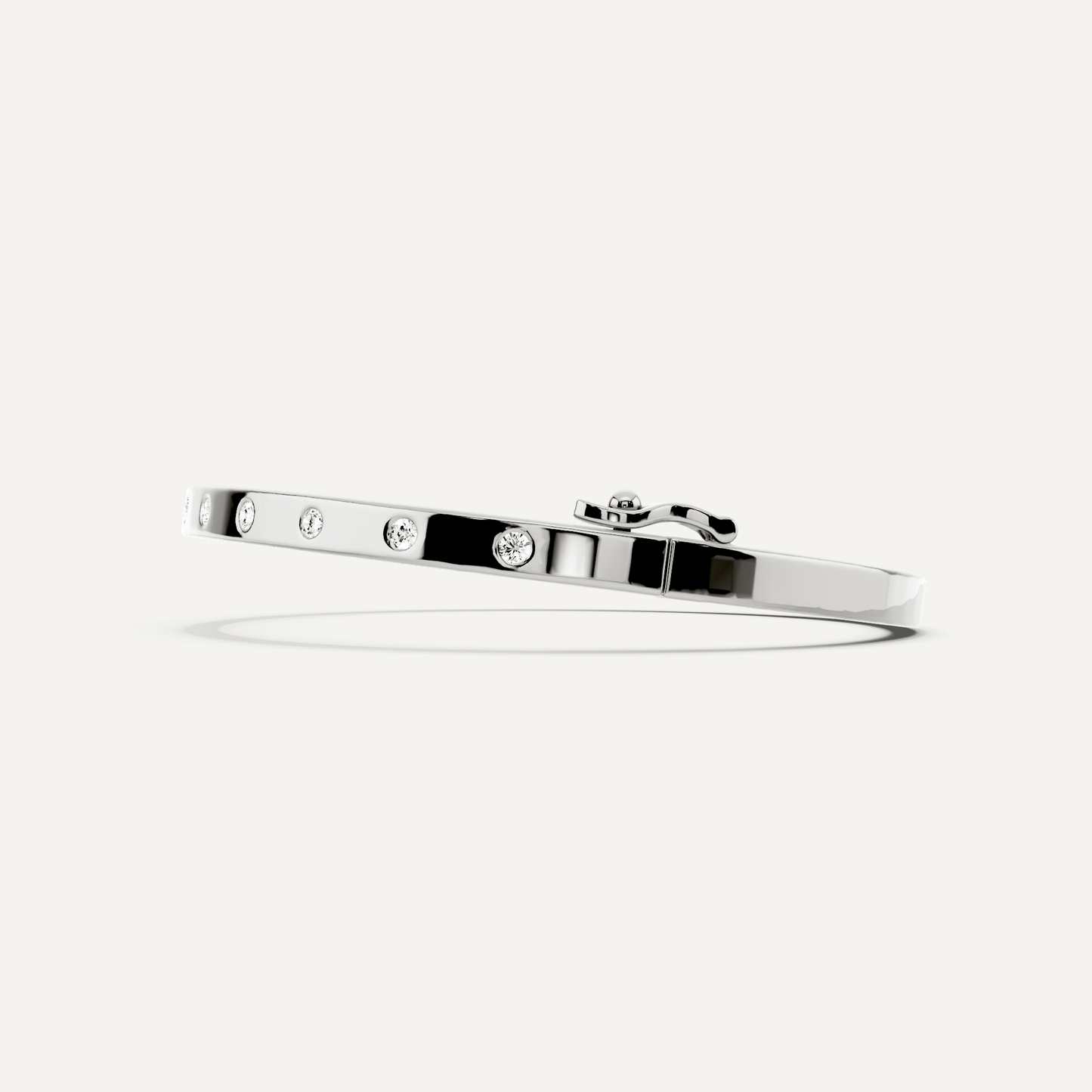 1/2 ctw Round Diamond Station Bangle Bracelet - Lotus Diamond