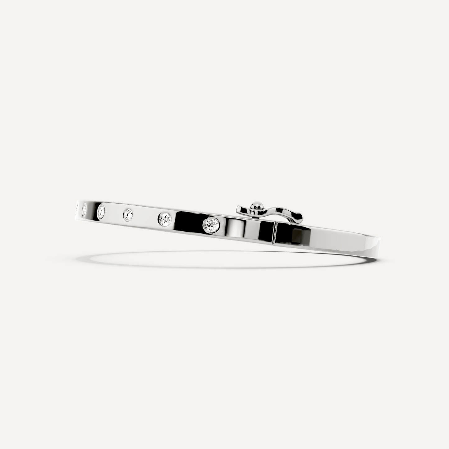 1/2 ctw Round Diamond Station Bangle Bracelet - Lotus Diamond