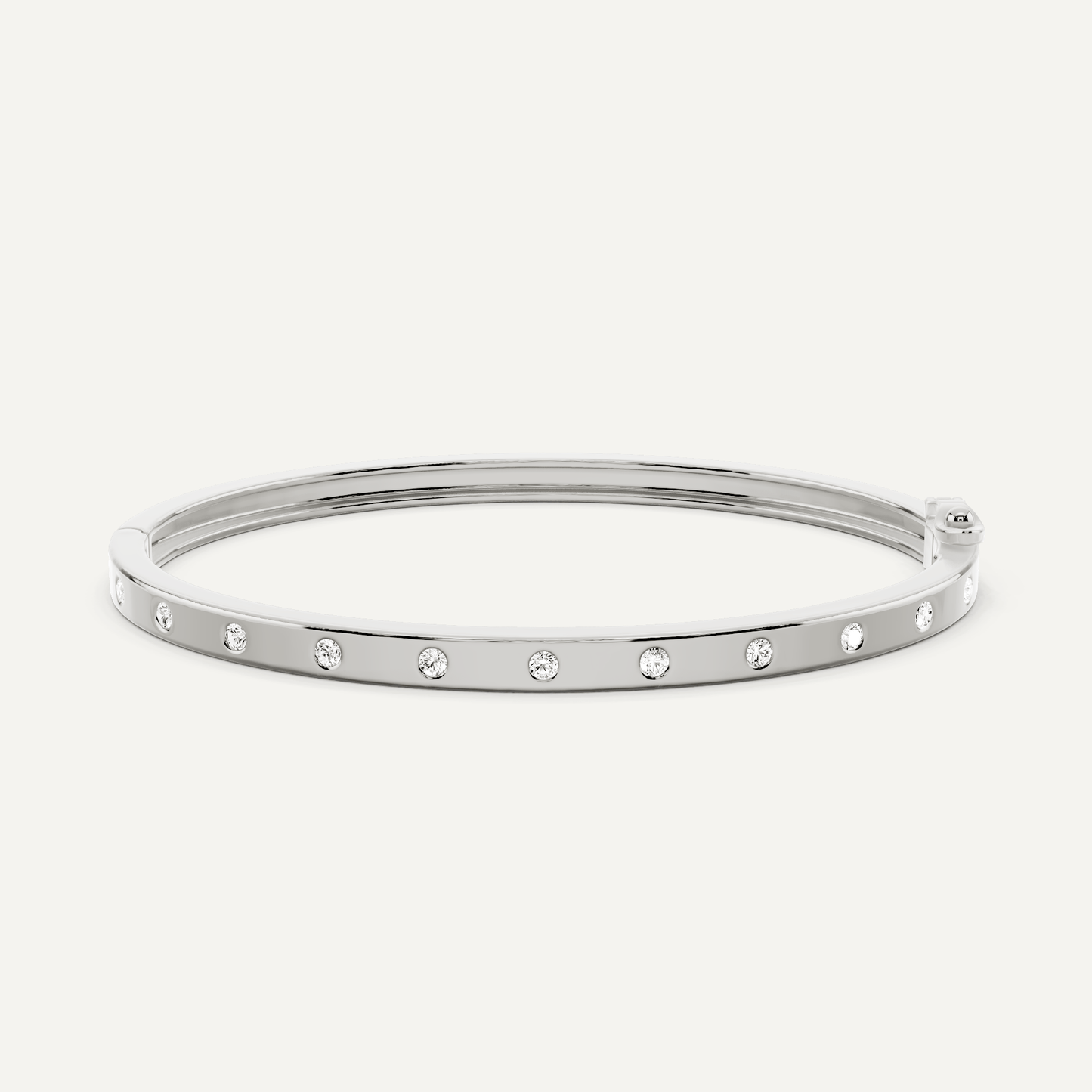 1/2 ctw Round Diamond Station Bangle Bracelet - Lotus Diamond