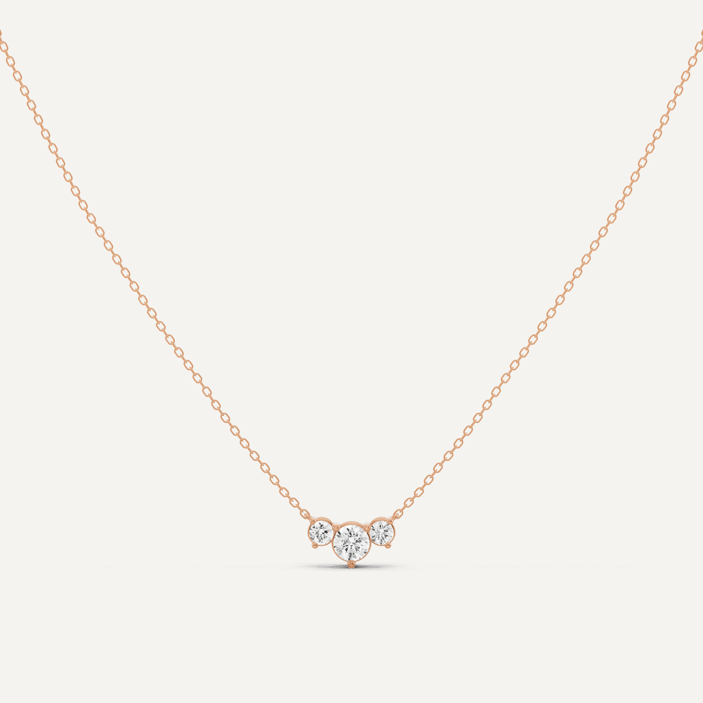 1/2 ctw Round Diamond Three Stone Fashion Necklace - Lotus Diamond