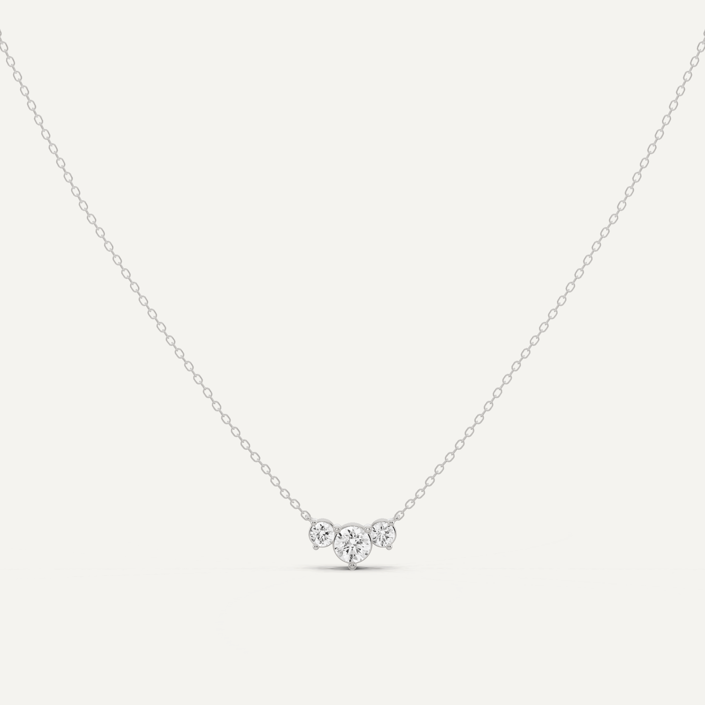 1/2 ctw Round Diamond Three Stone Fashion Necklace - Lotus Diamond