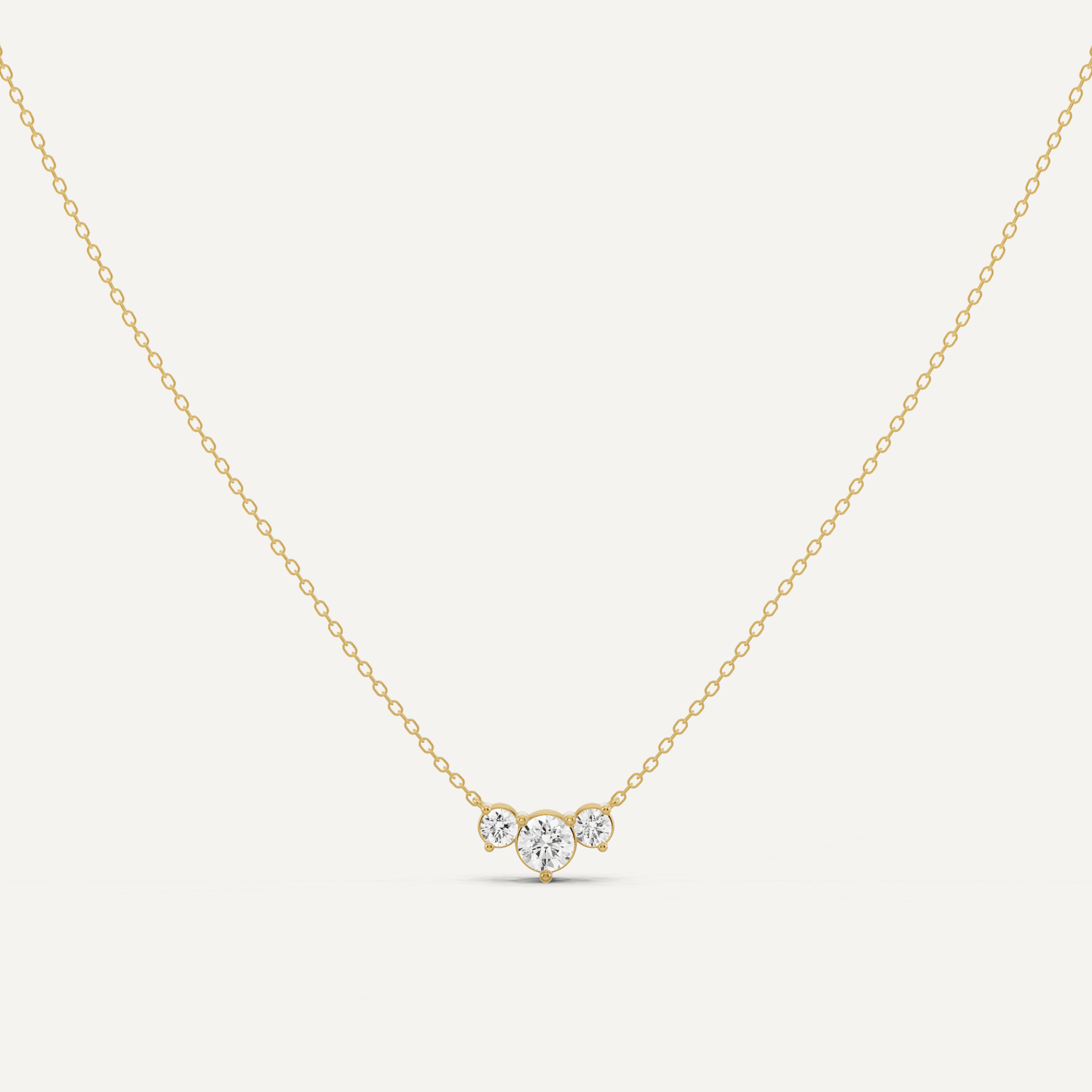 1/2 ctw Round Diamond Three Stone Fashion Necklace - Lotus Diamond
