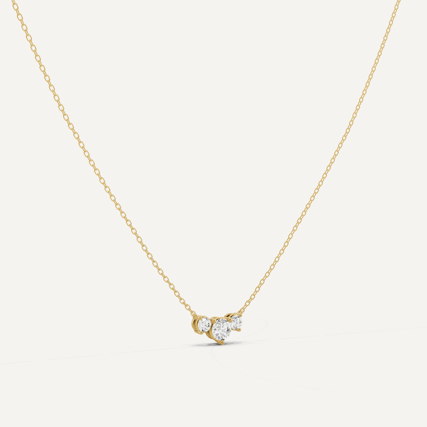 1/2 ctw Round Diamond Three Stone Fashion Necklace - Lotus Diamond
