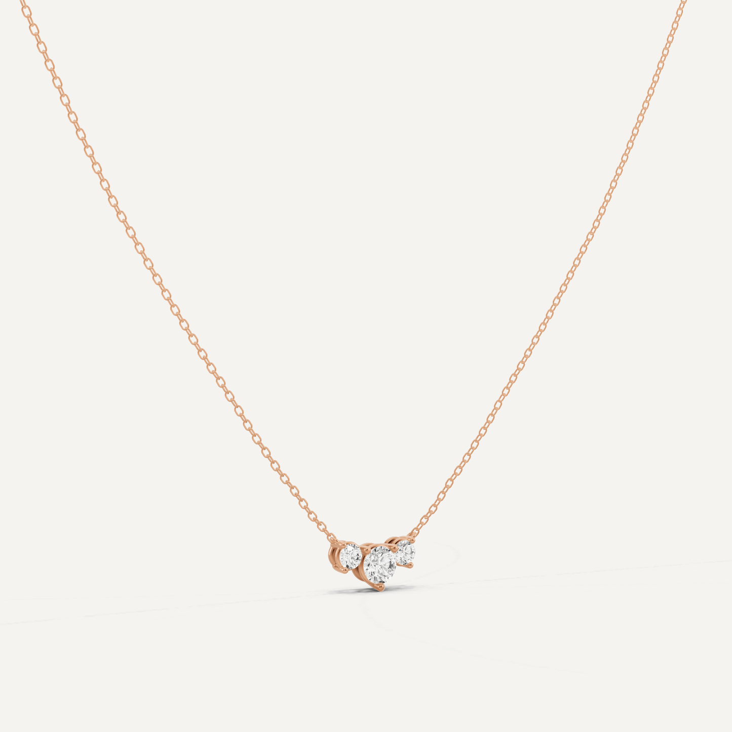 1/2 ctw Round Diamond Three Stone Fashion Necklace - Lotus Diamond