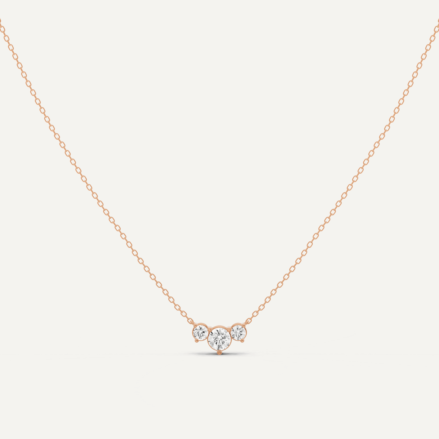 1/2 ctw Round Diamond Three Stone Fashion Necklace - Lotus Diamond