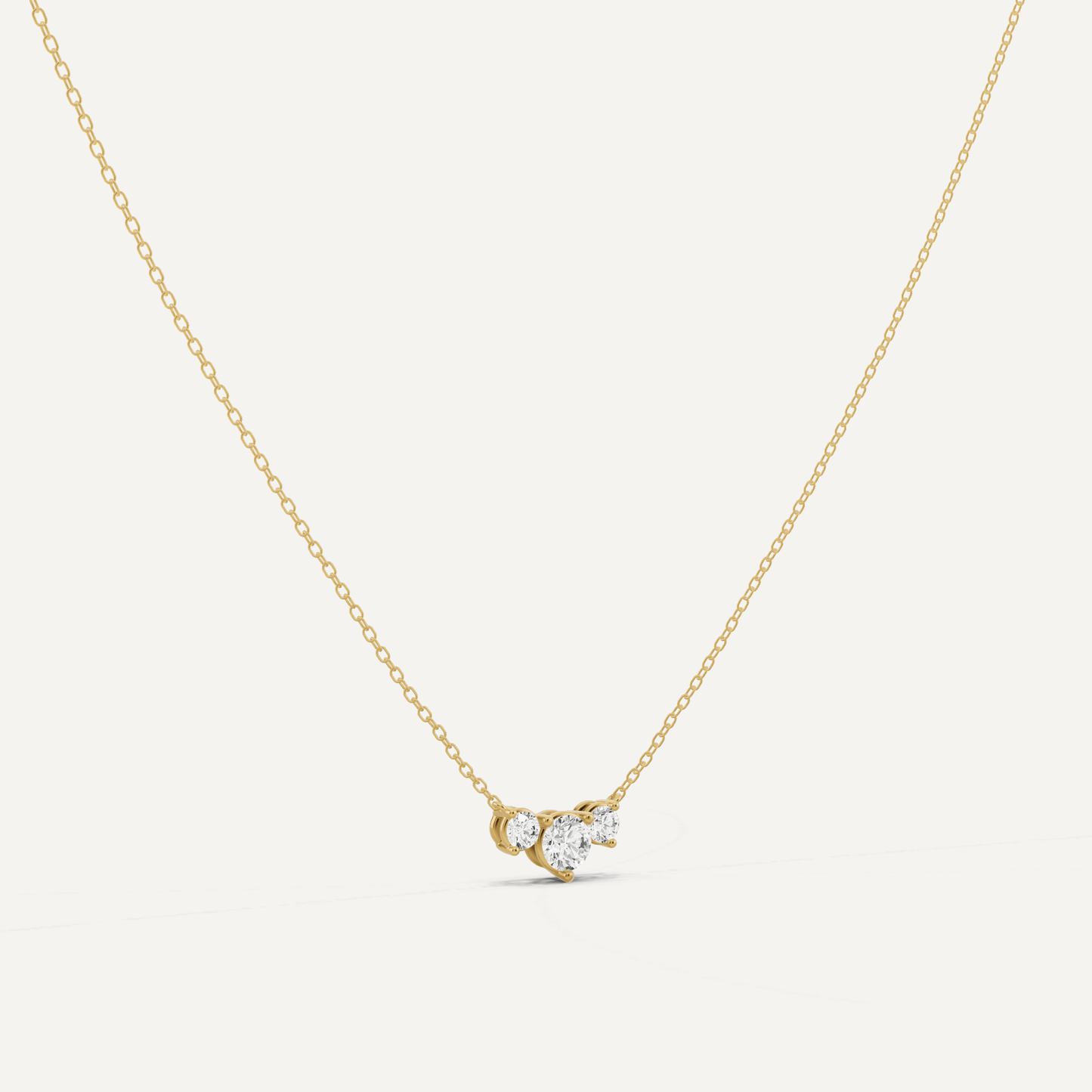 1/2 ctw Round Diamond Three Stone Fashion Necklace - Lotus Diamond