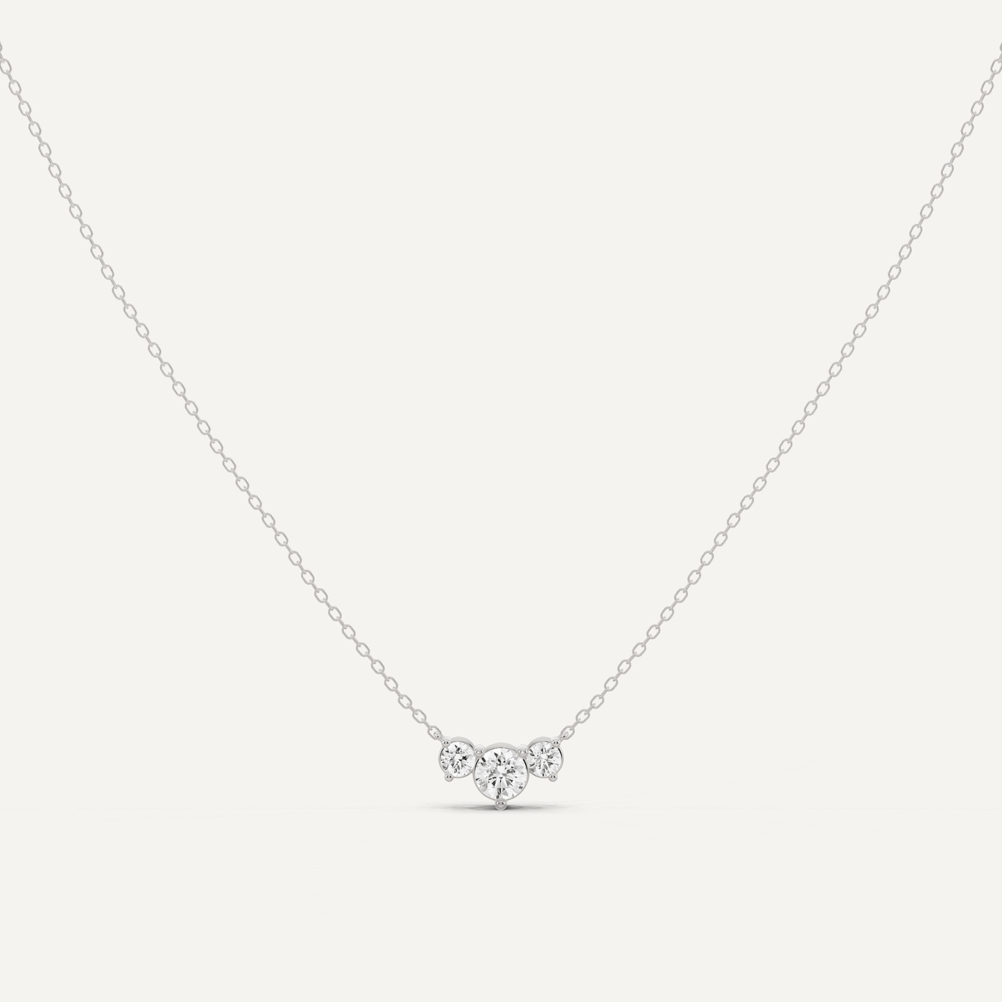 1/2 ctw Round Diamond Three Stone Fashion Necklace - Lotus Diamond
