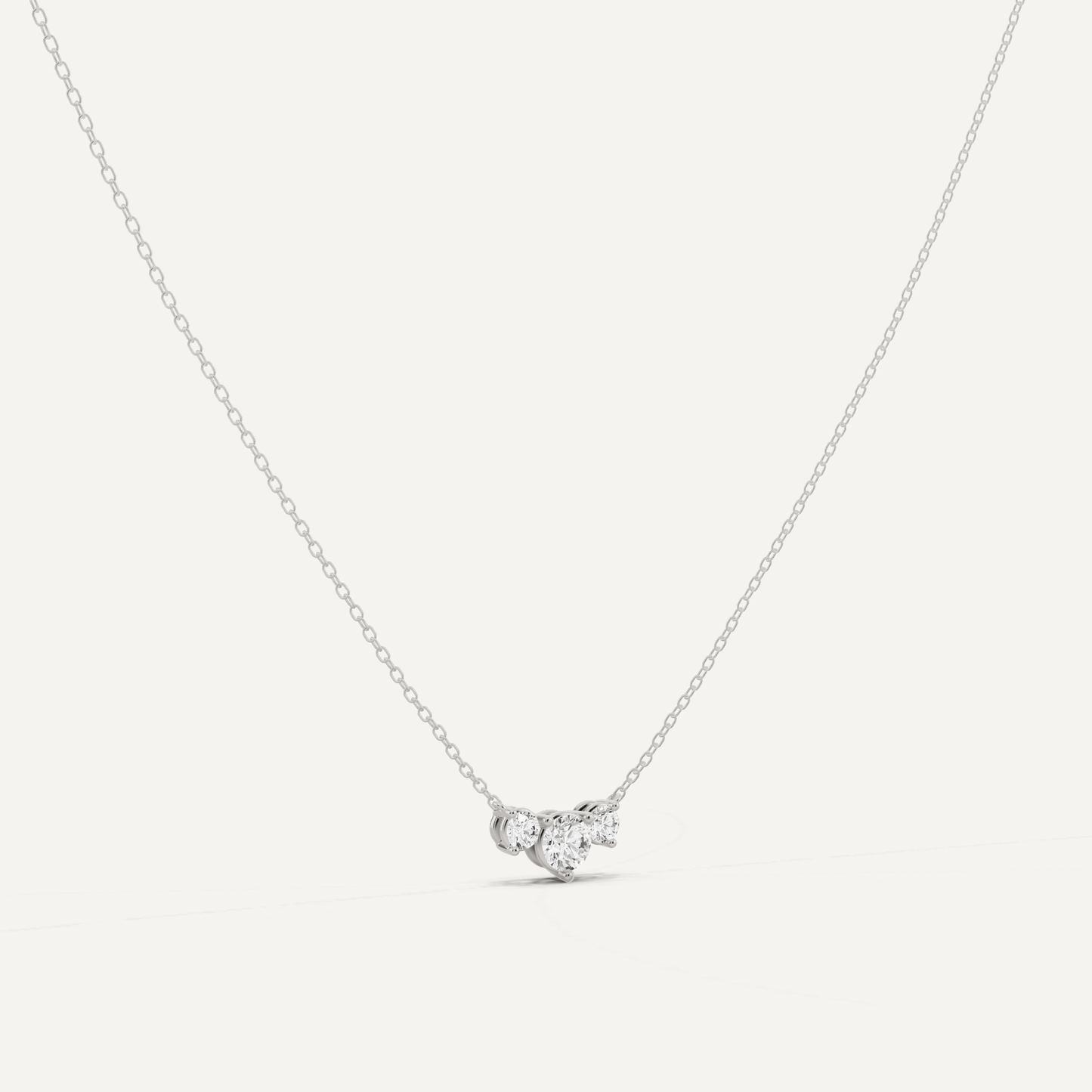 1/2 ctw Round Diamond Three Stone Fashion Necklace - Lotus Diamond