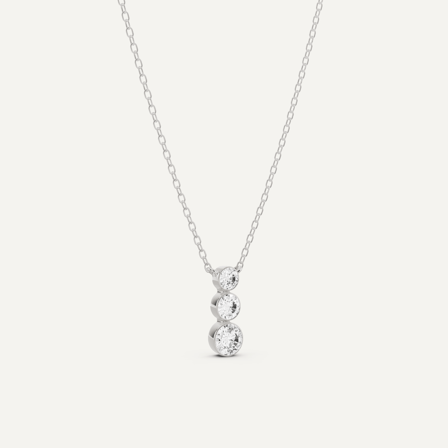 1/2 ctw Round Diamond Three Stone Graduating Fashion Pendant - Lotus Diamond