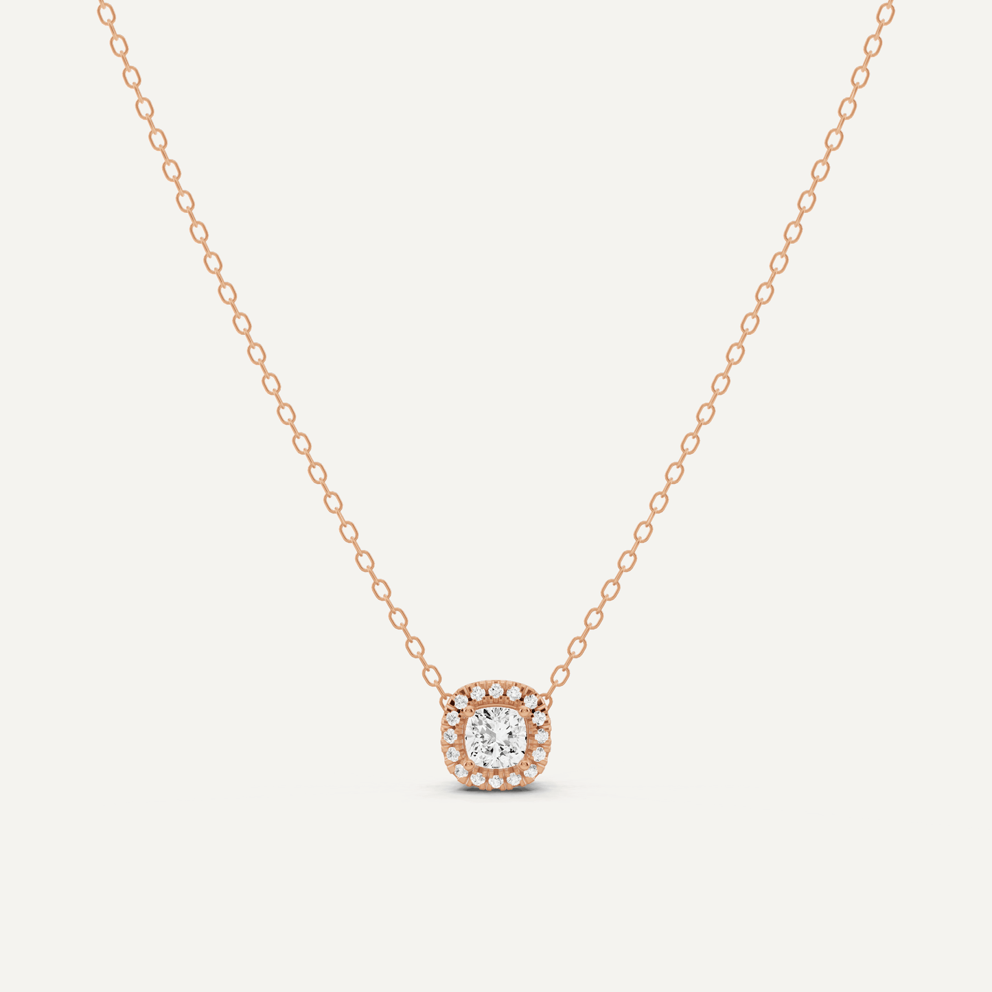 1/3 ctw Cushion Diamond Halo Fashion Pendant - Lotus Diamond
