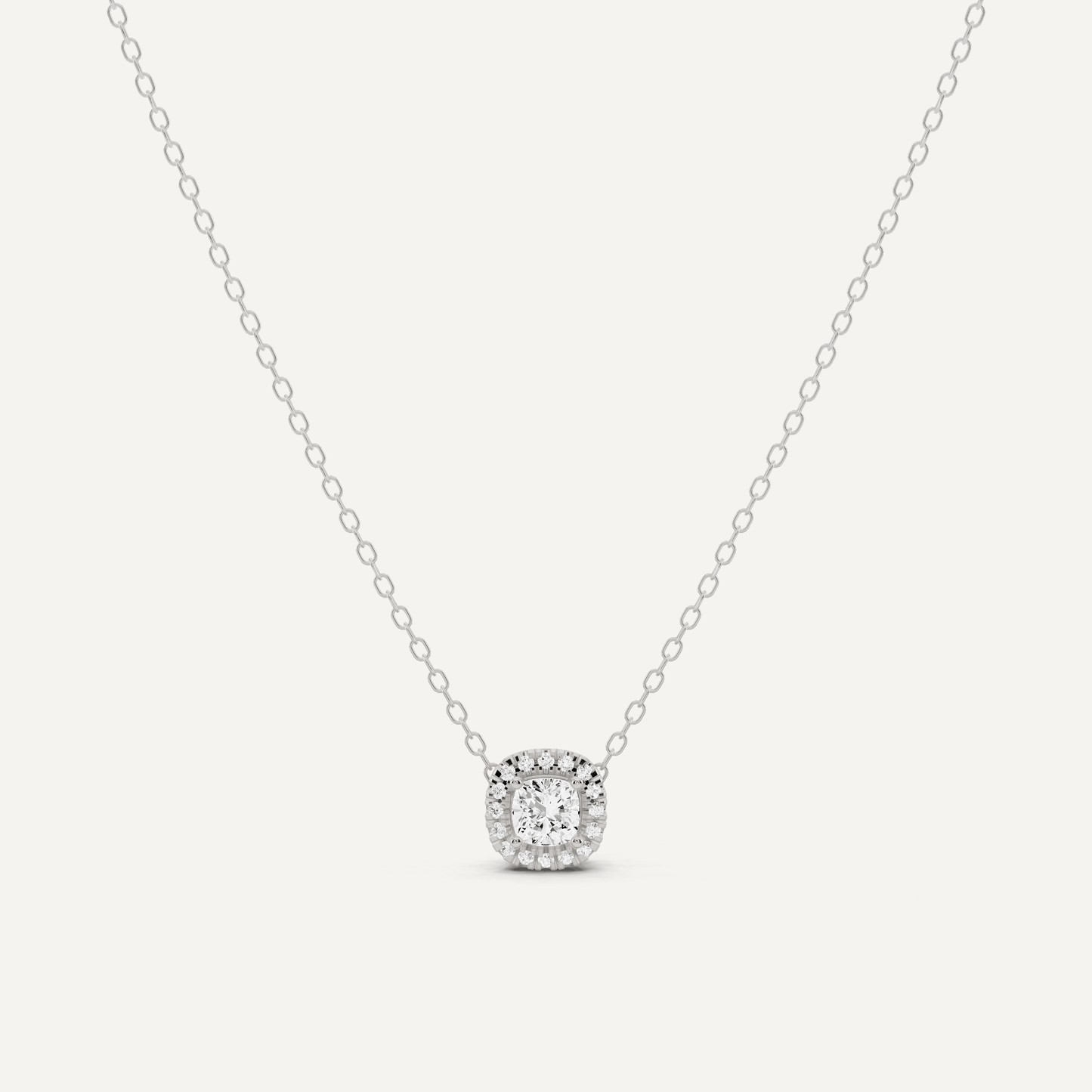 1/3 ctw Cushion Diamond Halo Fashion Pendant - Lotus Diamond