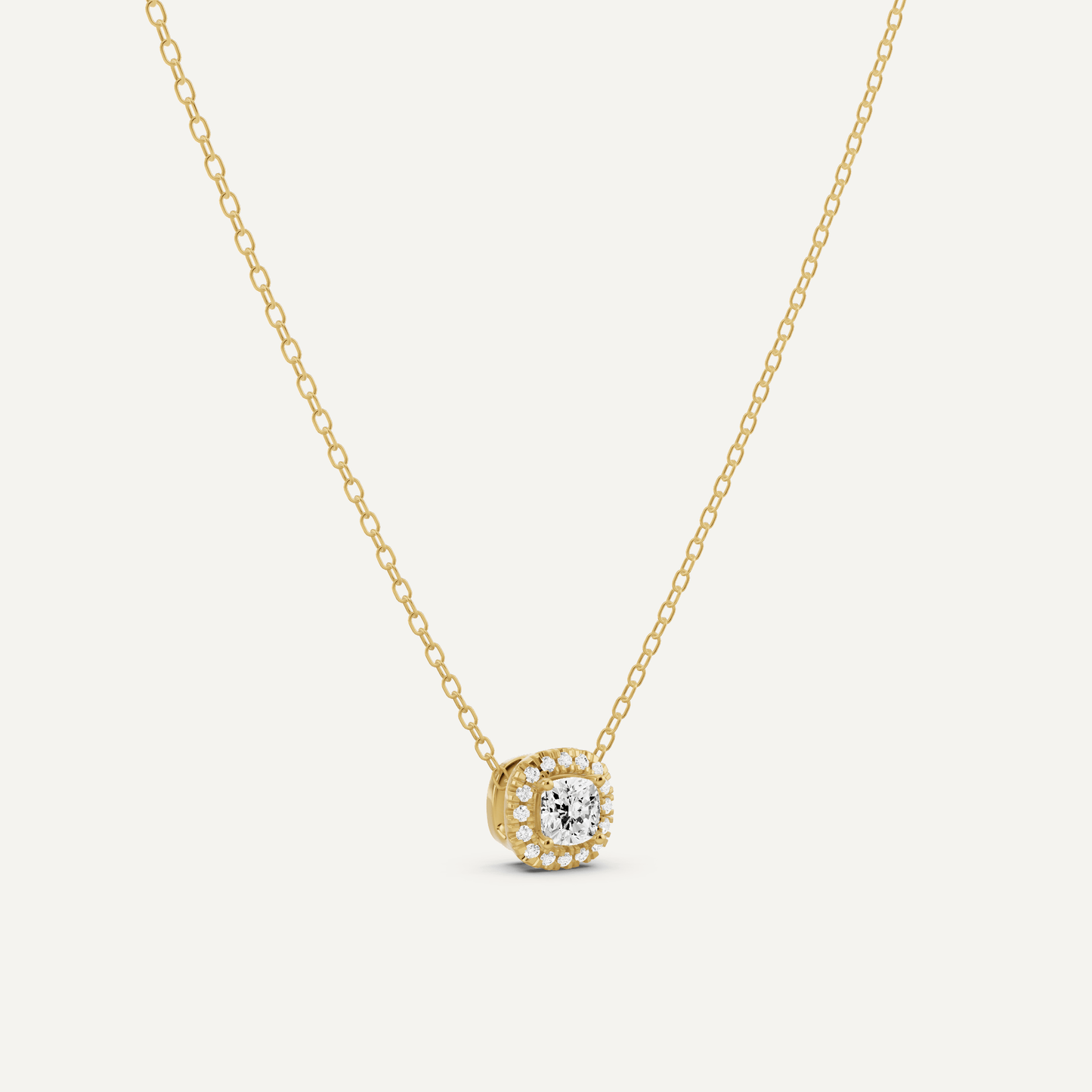 1/3 ctw Cushion Diamond Halo Fashion Pendant - Lotus Diamond