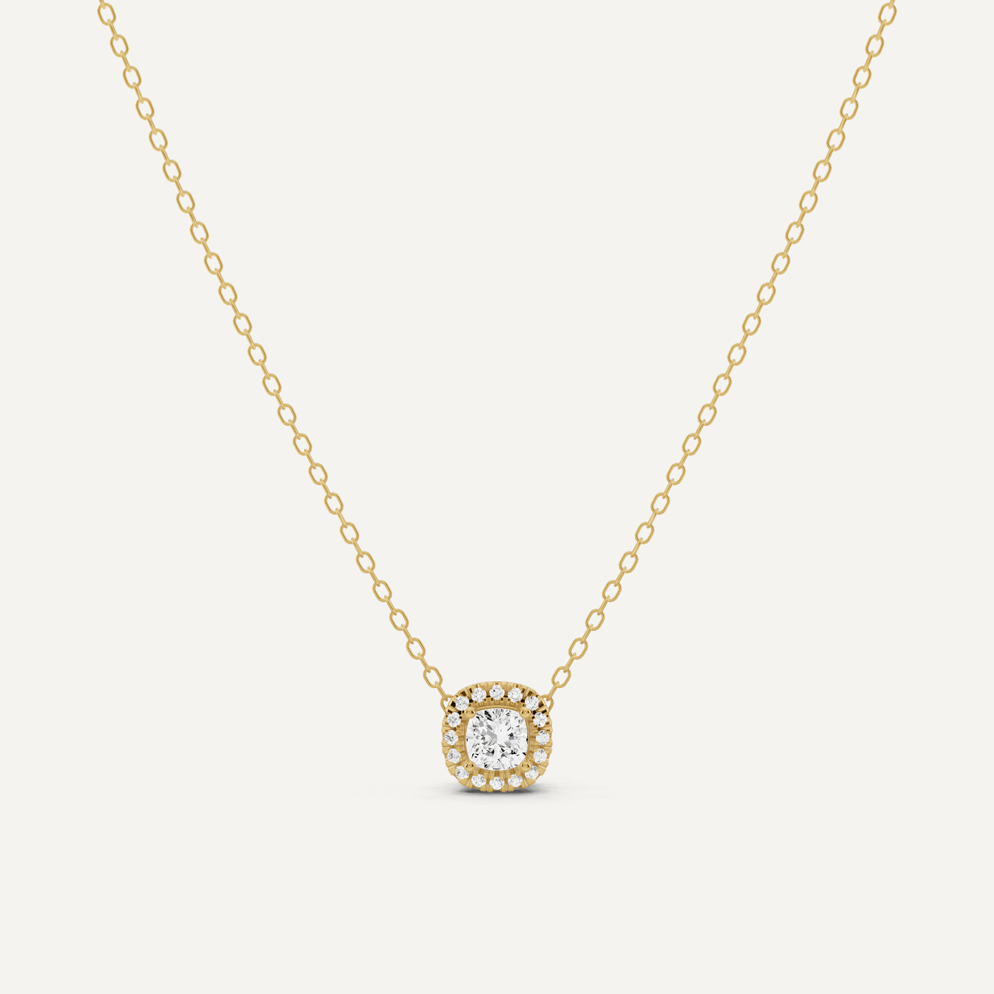1/3 ctw Cushion Diamond Halo Fashion Pendant - Lotus Diamond