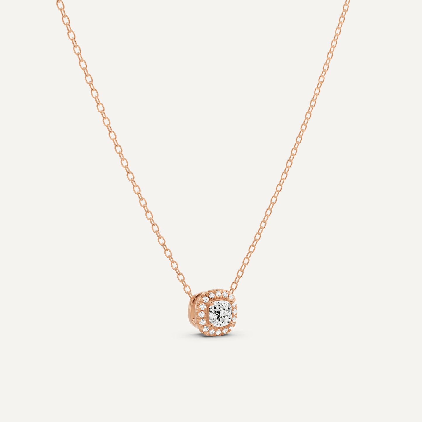 1/3 ctw Cushion Diamond Halo Fashion Pendant - Lotus Diamond