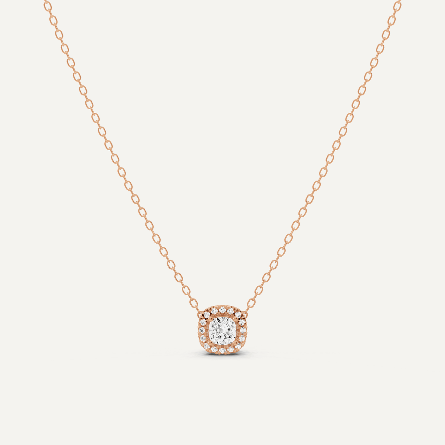 1/3 ctw Cushion Diamond Halo Fashion Pendant - Lotus Diamond