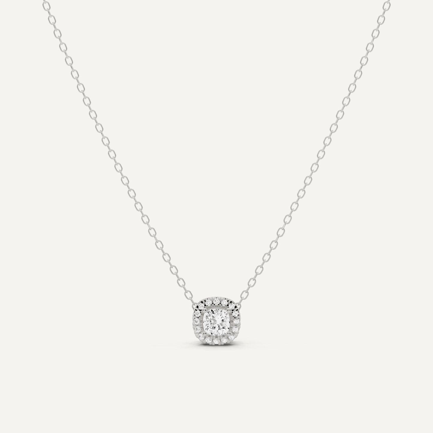 1/3 ctw Cushion Diamond Halo Fashion Pendant - Lotus Diamond