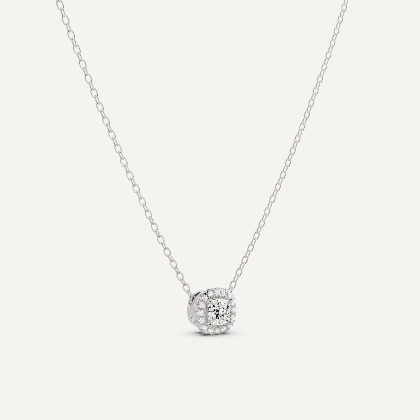 1/3 ctw Cushion Diamond Halo Fashion Pendant - Lotus Diamond