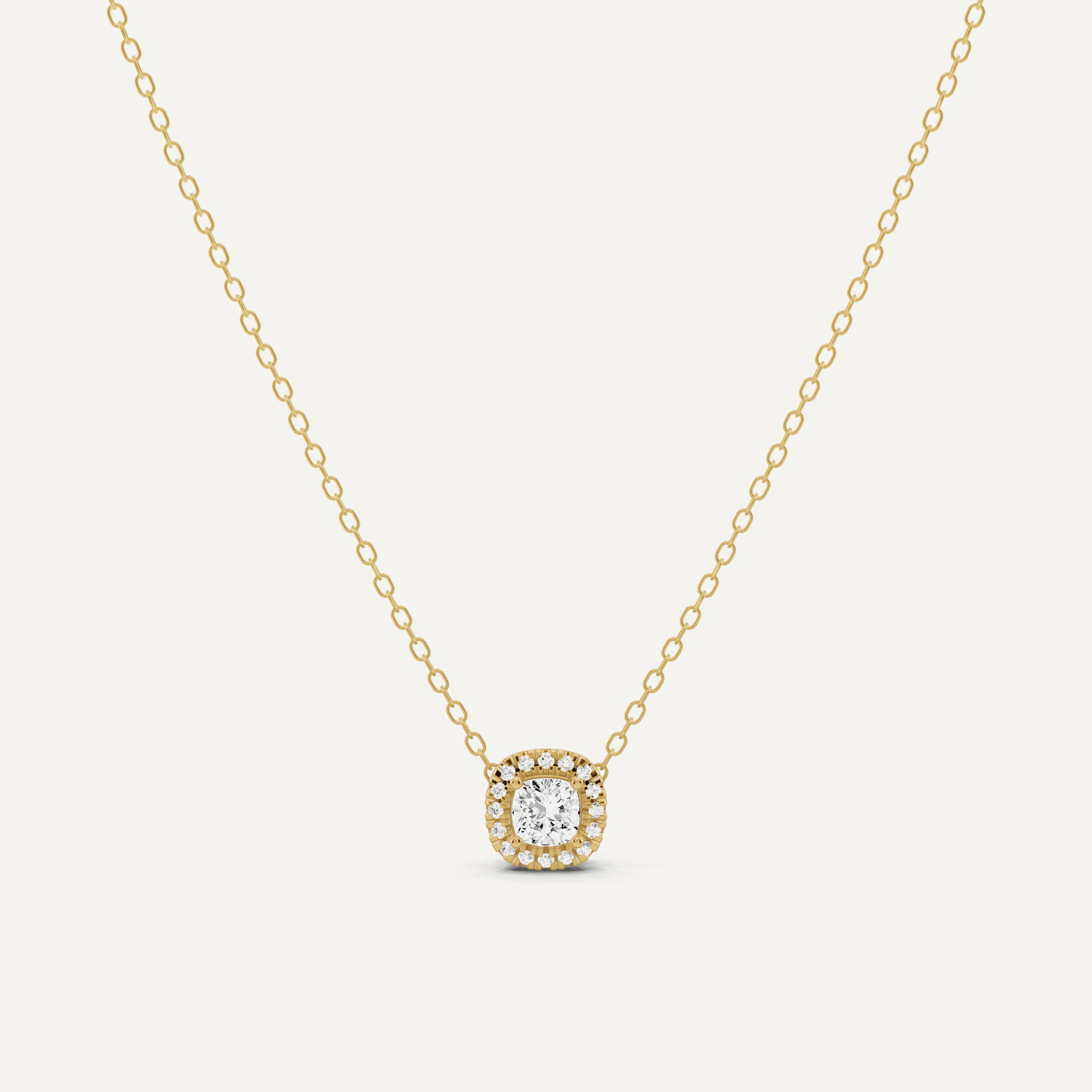 1/3 ctw Cushion Diamond Halo Fashion Pendant - Lotus Diamond